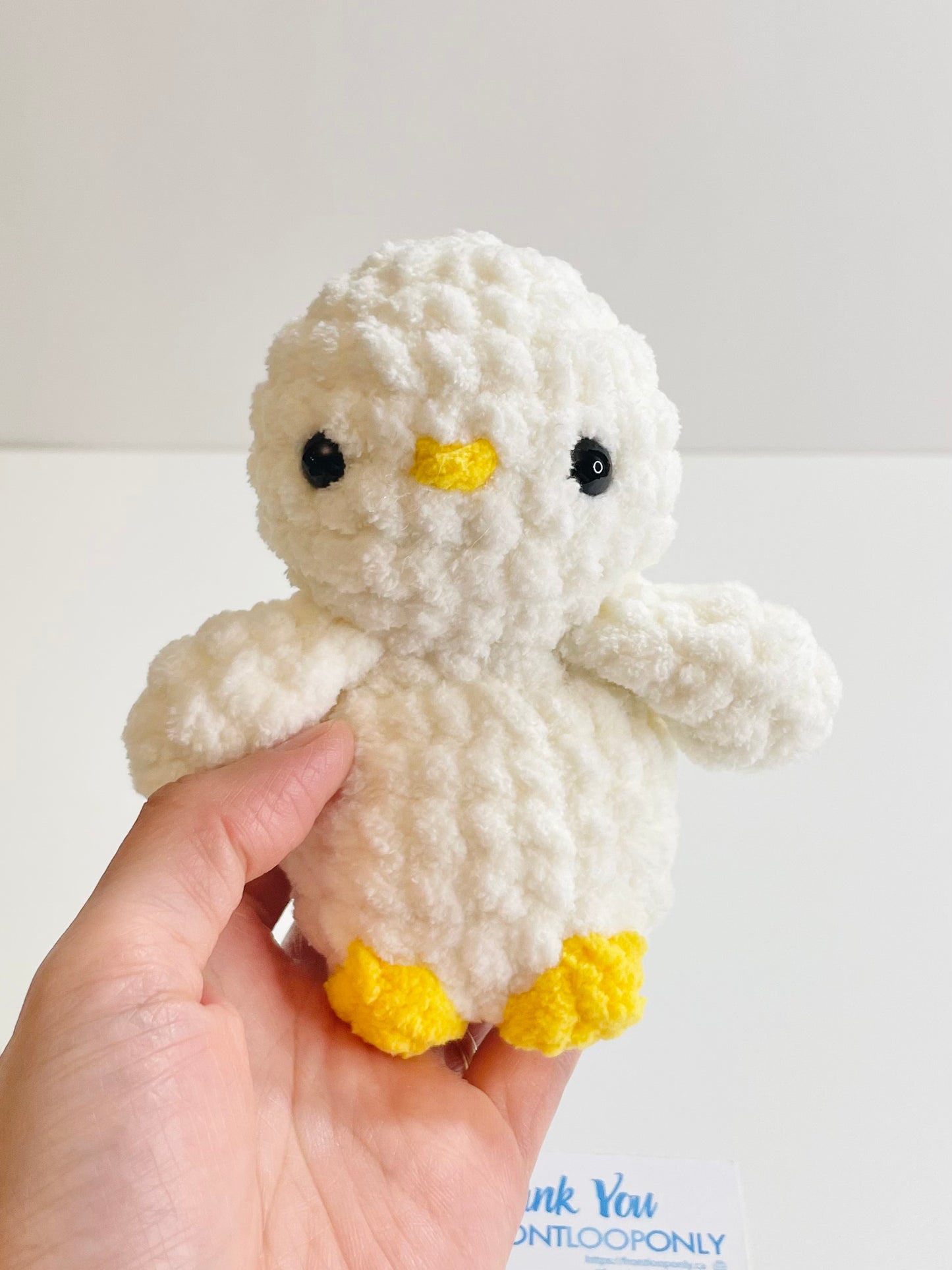 Weighted Crochet Duck Plush – Amigurumi Desk Decor, Sensory Comfort Toy