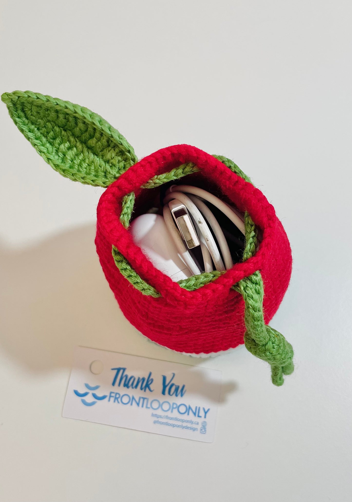 Crochet Orange Watermelon Pouch – Mini Drawstring Fruit Coin Purse, Earbud Holder