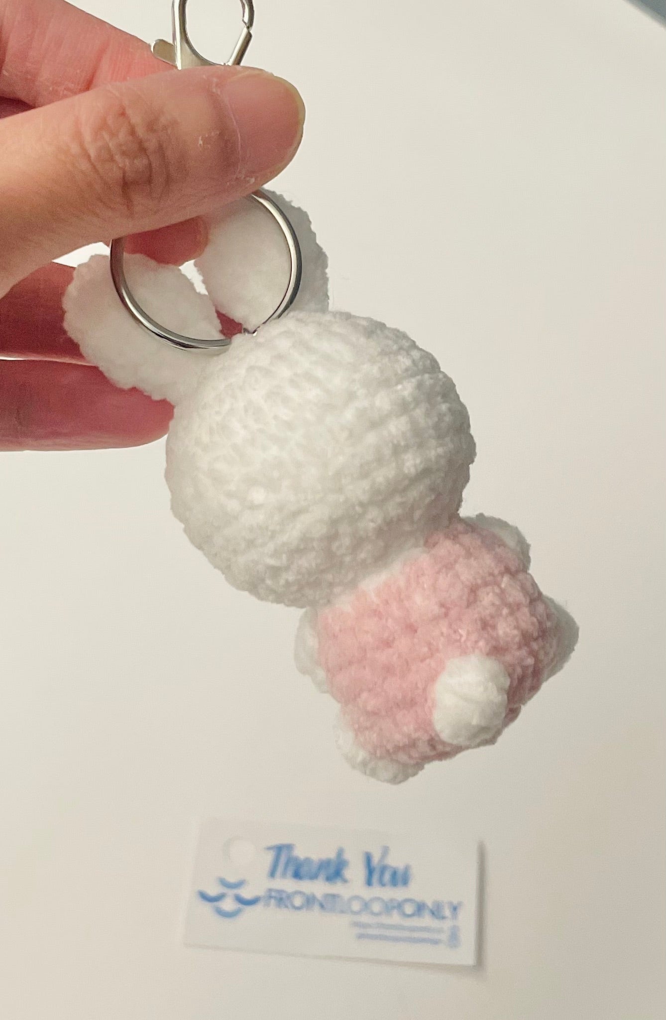 Crochet Bunny Keychain – Handmade Amigurumi Rabbit Bag Charm, Bunny Gift
