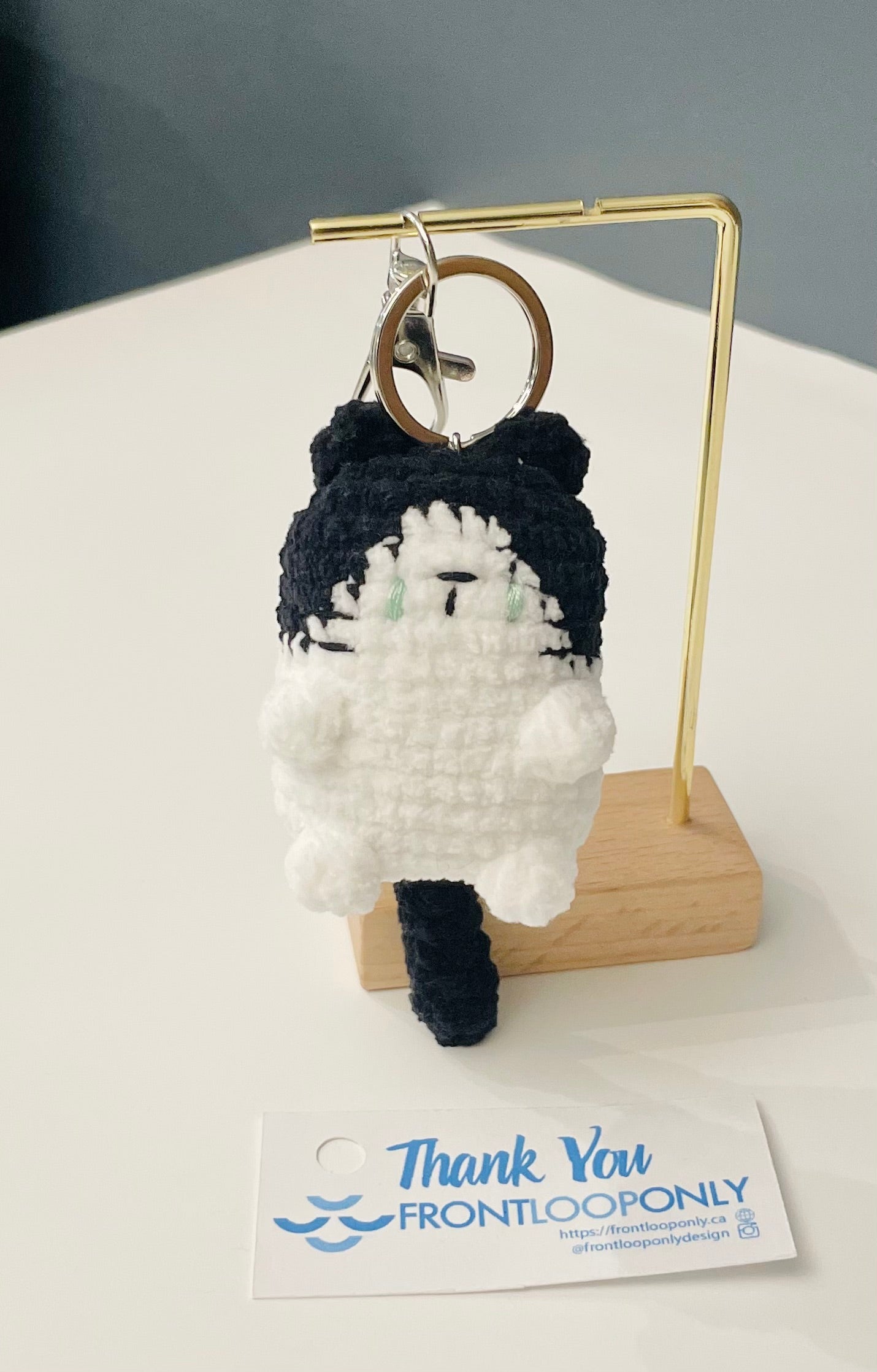 Crochet Cat Keychain | Handmade Cat Charm | Plush Mini Cat Keyring | Custom Color Cat Gift for Cat Lovers