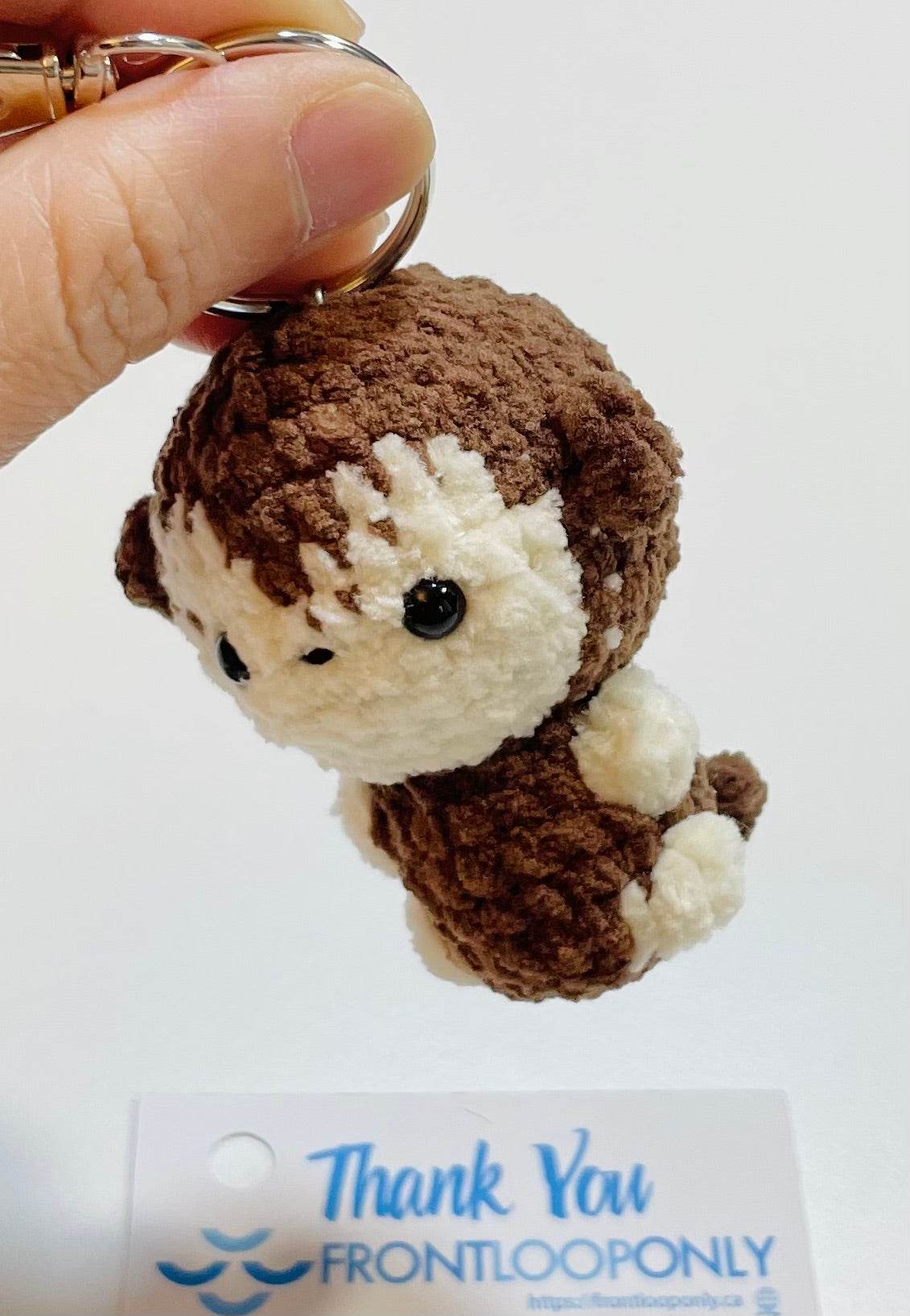 Handmade Crochet Monkey Keychain, Amigurumi Plush Bag Charm, Mini Animal Accessory