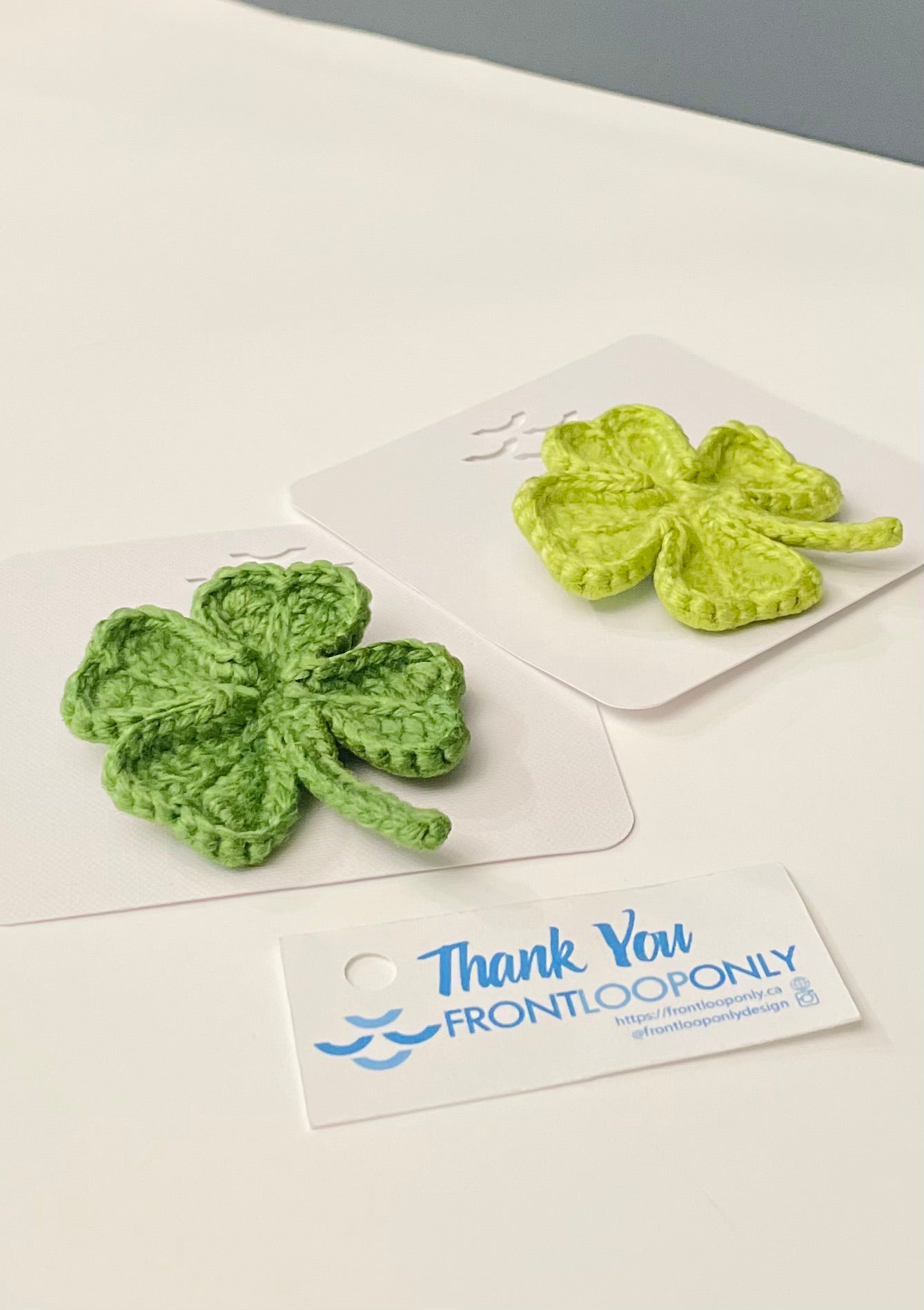 Crochet Four Leaf Clover Pin – Handmade St. Patrick’s Day Shamrock Brooch