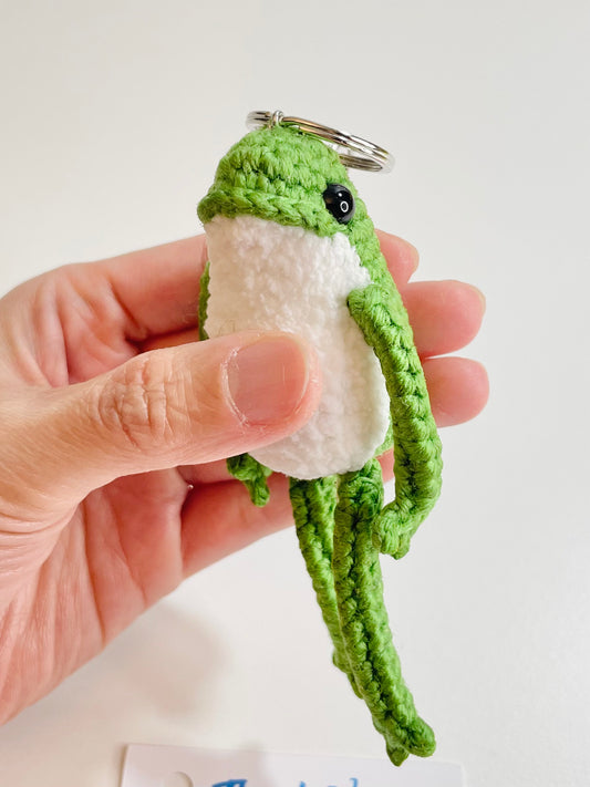 Crochet Frog Keychain - Handmade Frog Amigurumi, Cute Animal Bag Charm