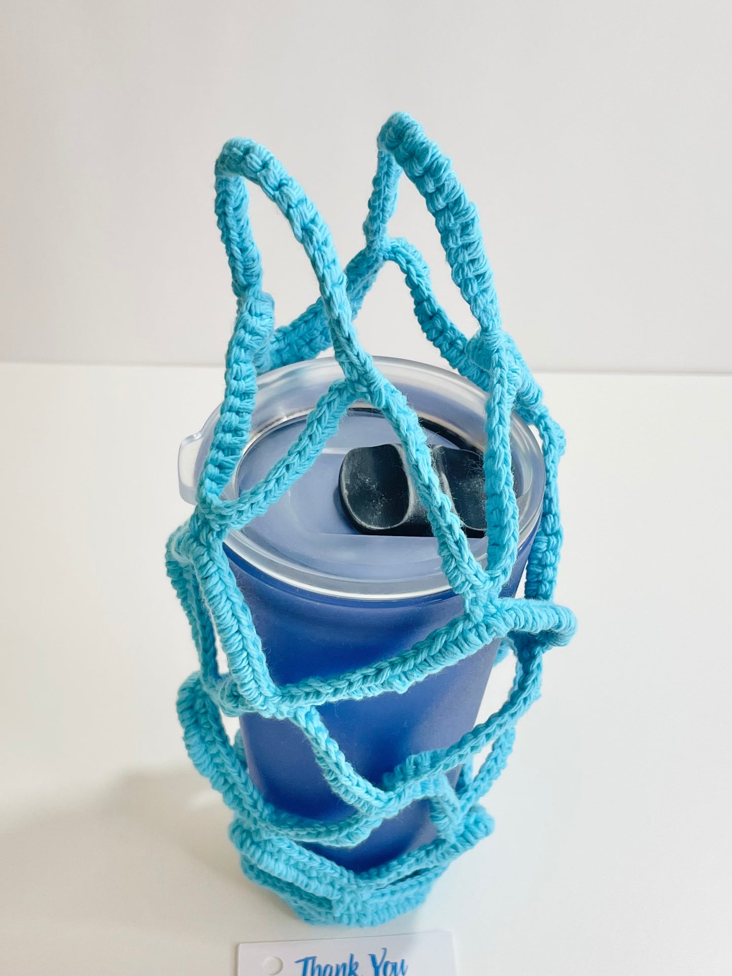 Crochet Coffee Cup Holder | Reusable Drink Carrier, Cotton Yarn | Coffee or Tea Lover
