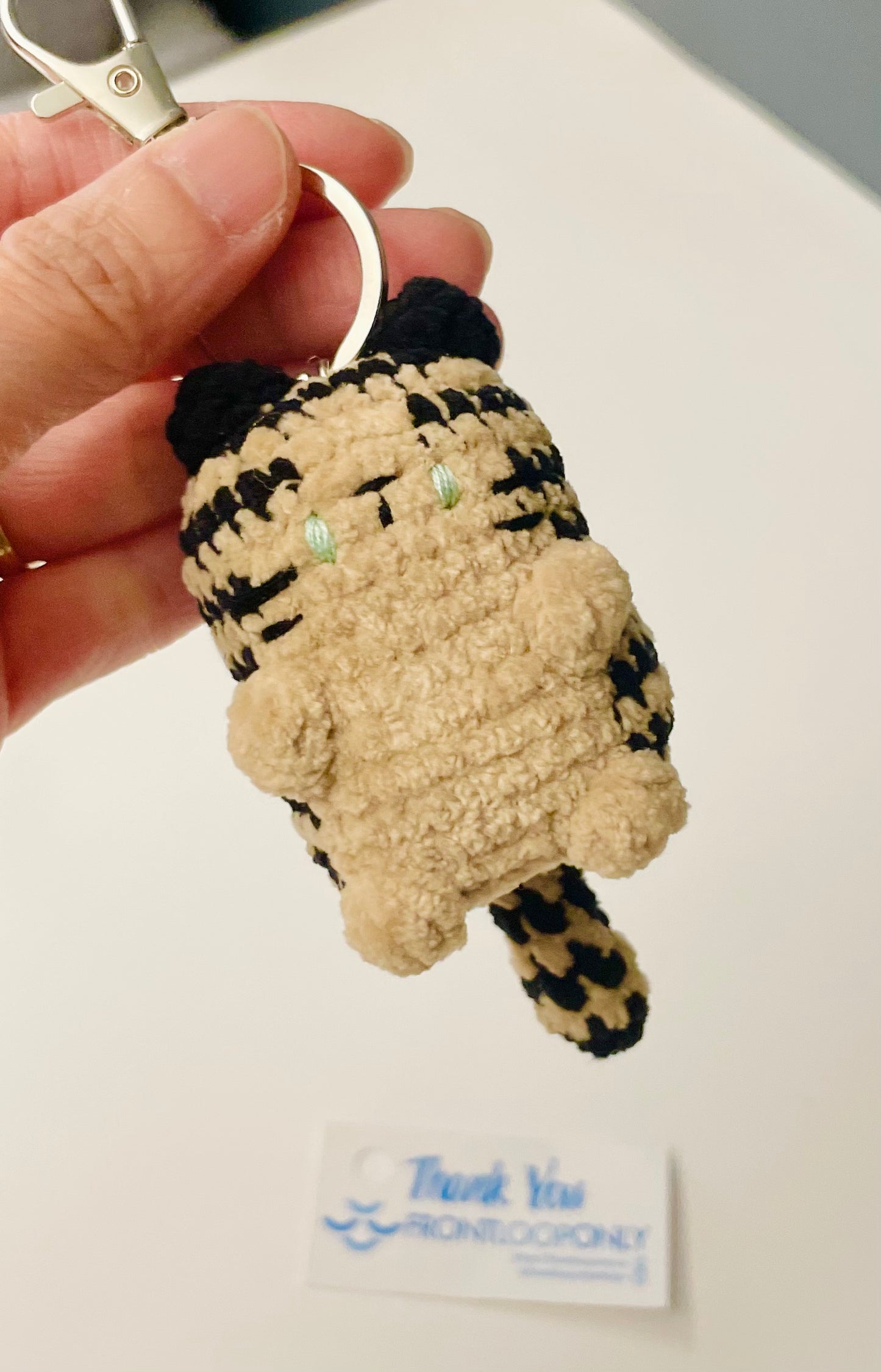 Crochet Cat Keychain | Handmade Cat Charm | Plush Mini Cat Keyring | Custom Color Cat Gift for Cat Lovers