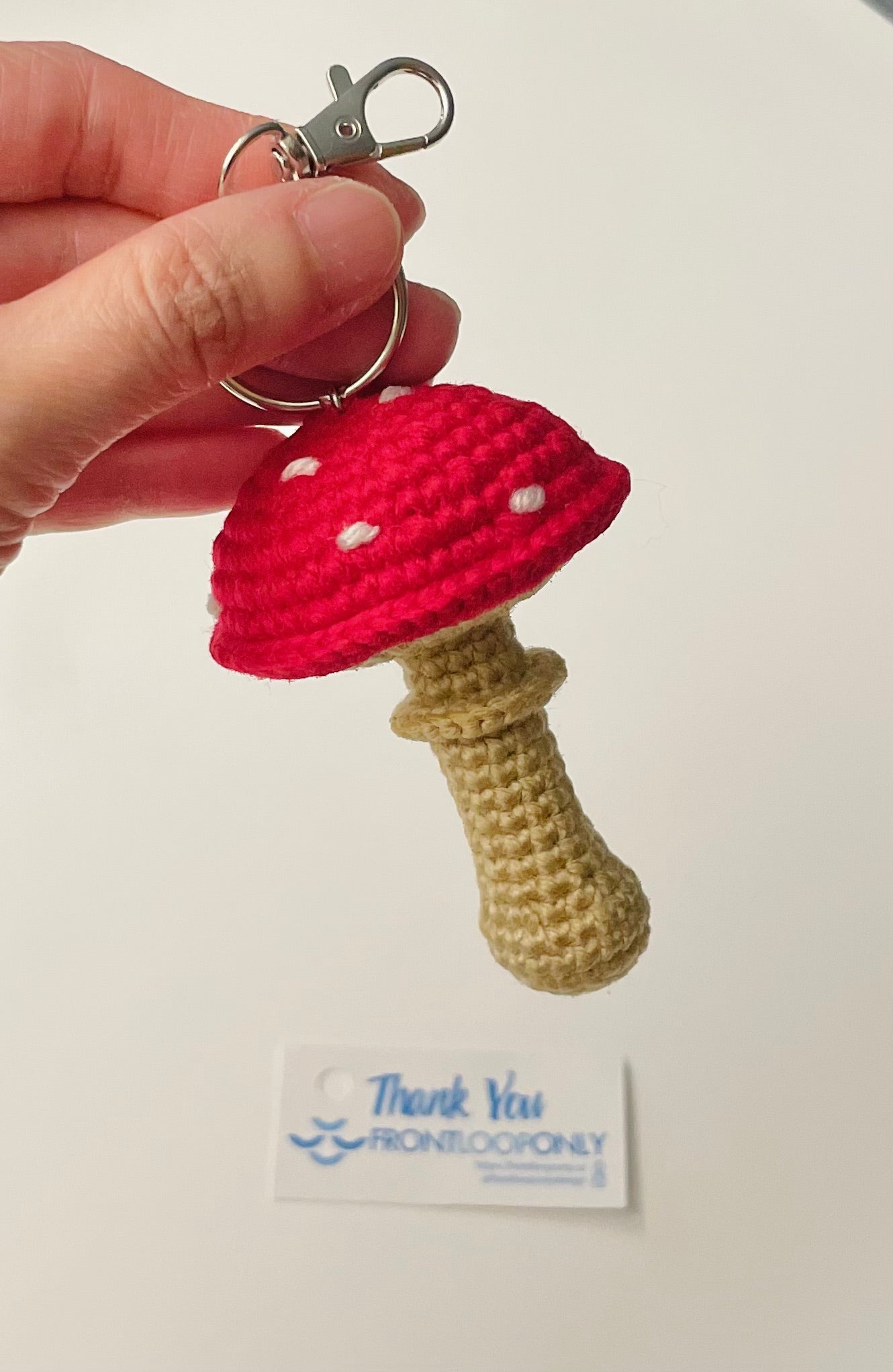 Crochet Mushroom Keychain - Valentine Gift “I’m So Mushroom in Love With You”