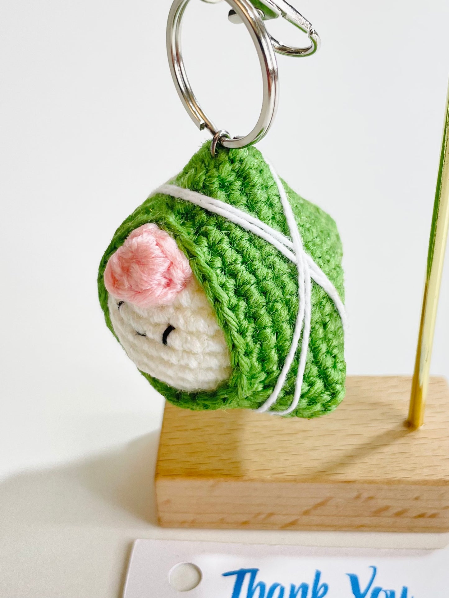 Crochet Sticky Rice Dumpling Keychain | Zongzi Amigurumi | Food Bag Charm | Handmade Kawaii Accessory