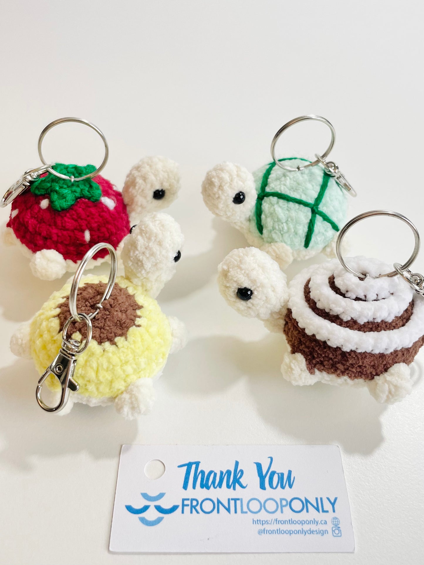 Handmade Crochet Turtle Keychain, Sea Turtle Bag Charm, Ocean Lover Gift
