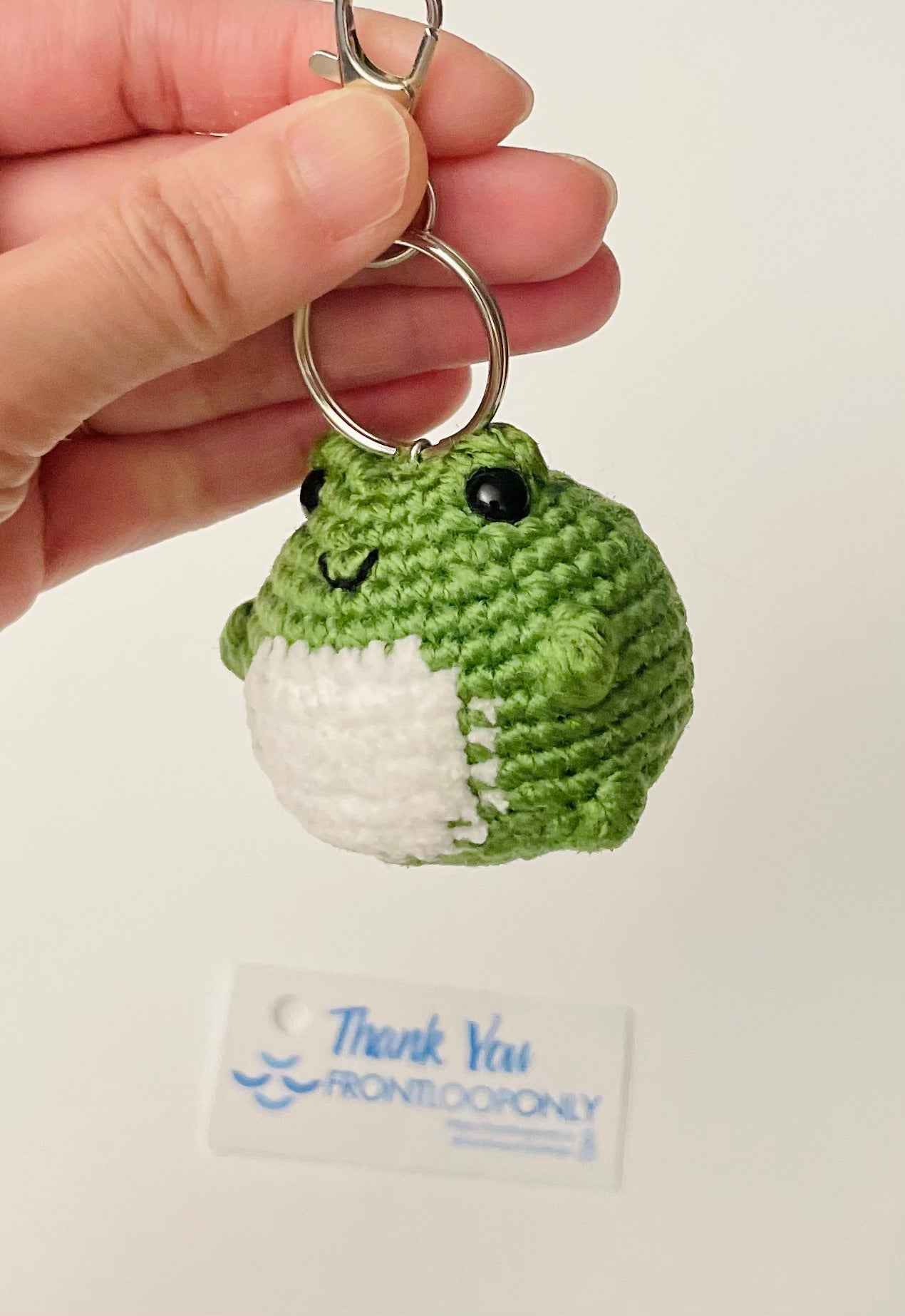 Crochet Frog Keychain – Handmade Amigurumi Charm, Frog Lover Gift