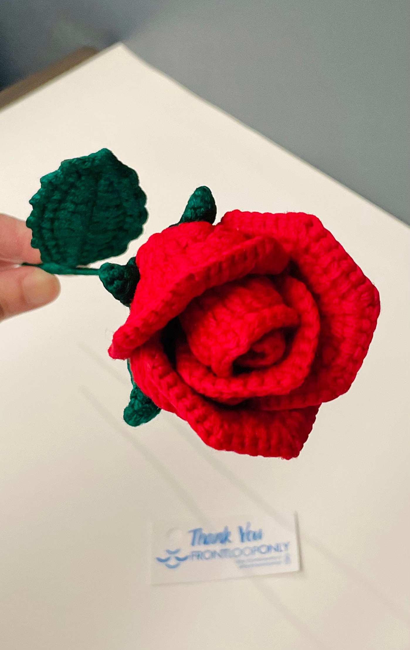 Crochet Rose – Handmade Red Rose, Valentine’s Day Gift, Forever Crochet Flower, Romantic Decor