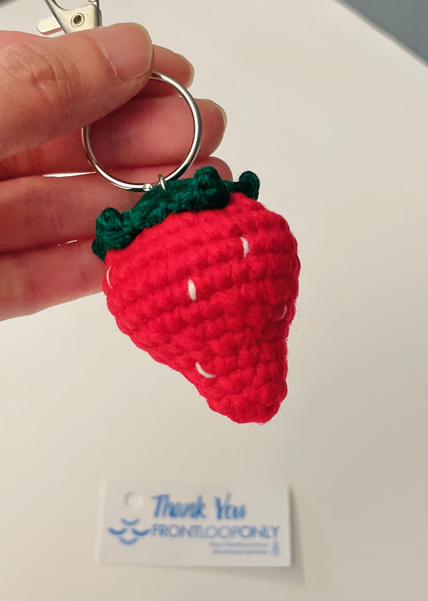 Crochet Fruit or Vegetable Keychain – Handmade Strawberry, Avocado, Tomato, Broccoli Gift