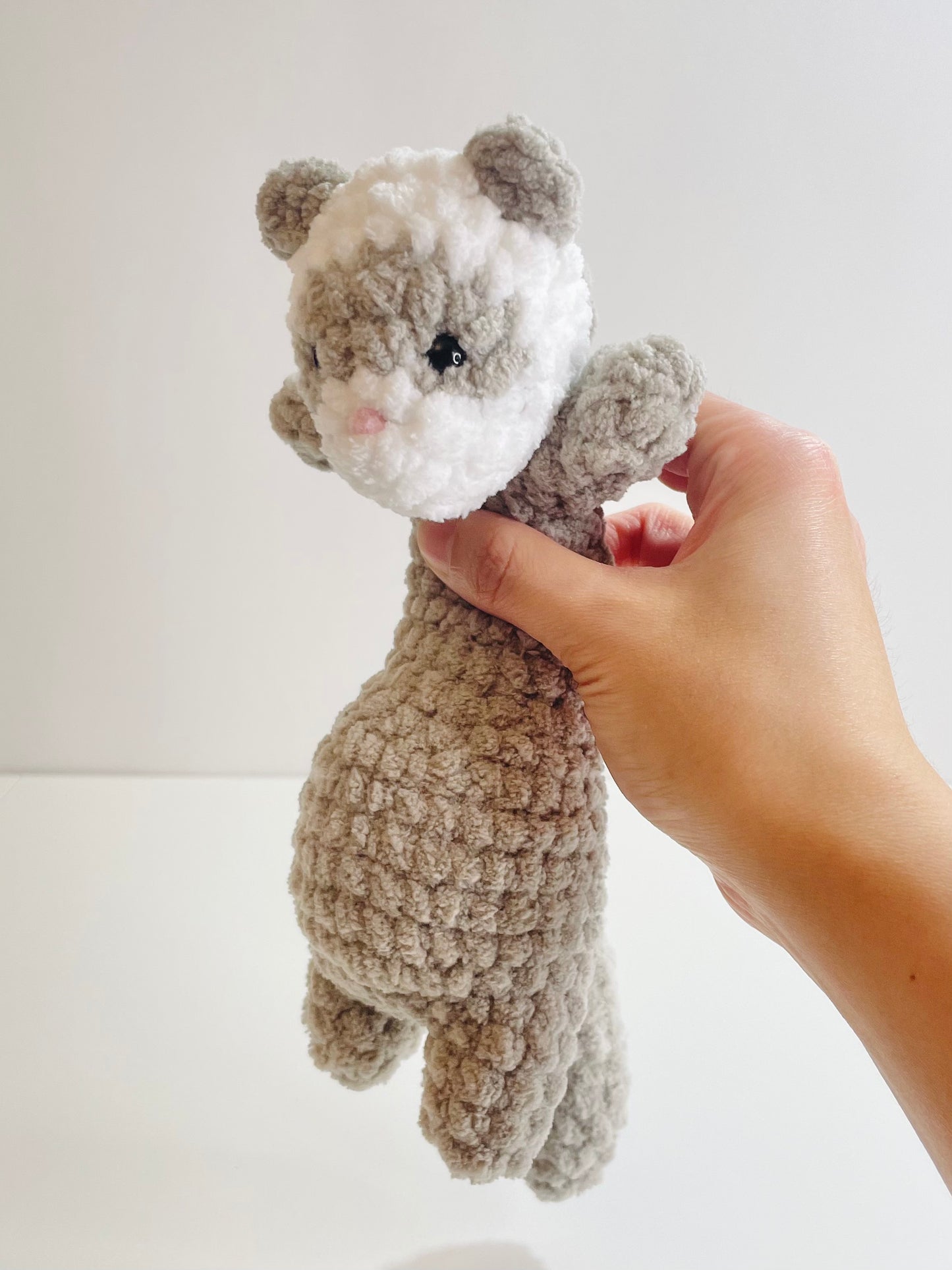 Weighted Crochet Ferret Plush | Handmade Amigurumi Stuffed Animal, Comfort Cuddler