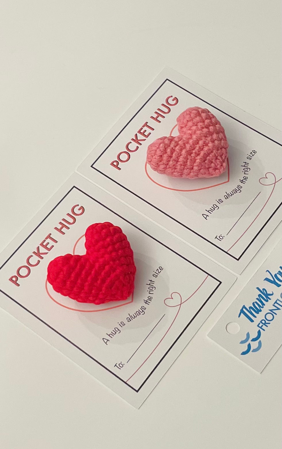Pocket Hug Heart with Pin – Crochet Comfort Gift, Encouragement Hug, Handmade Bag Charm