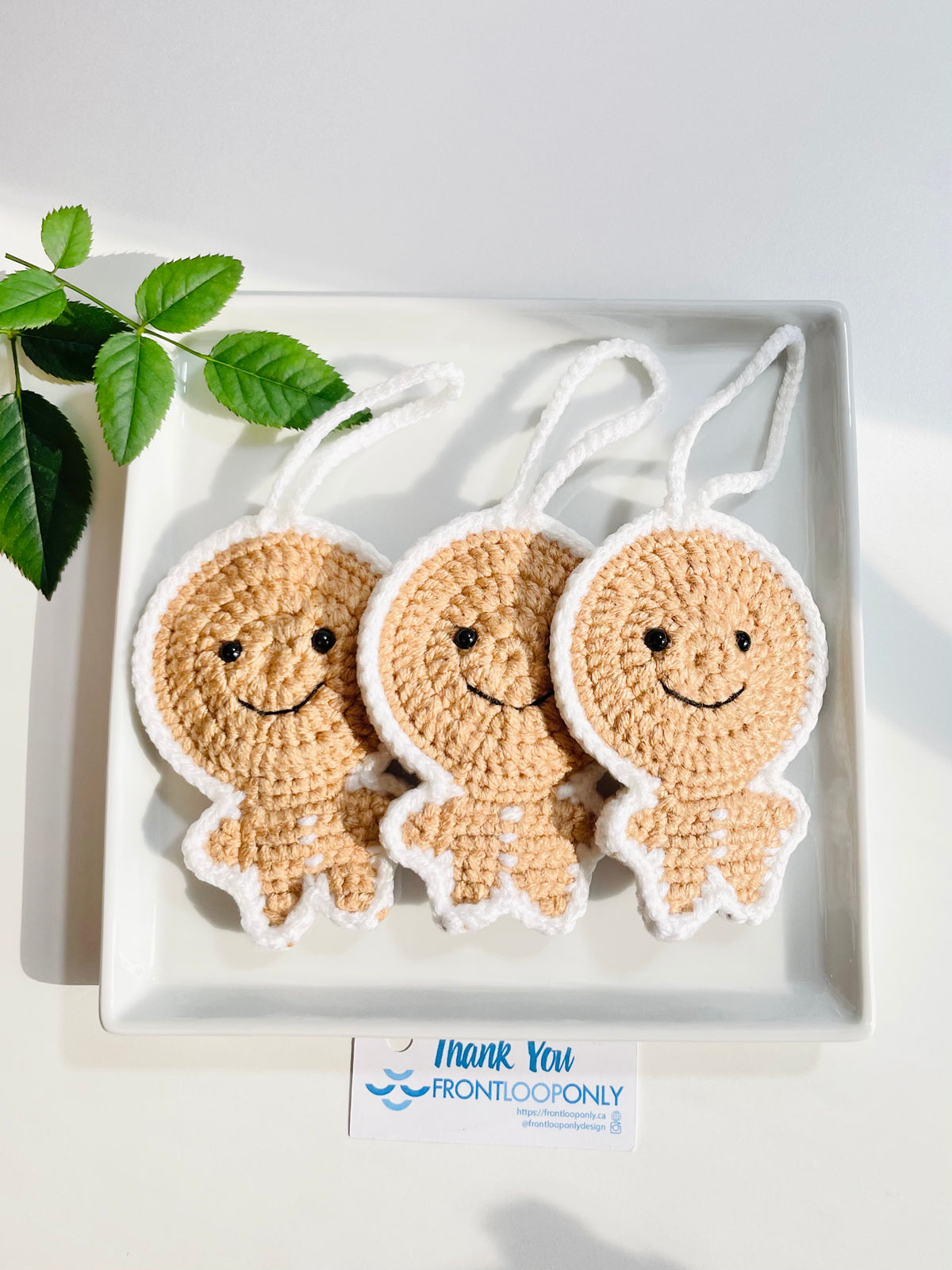 Handmade Crochet Gingerbread Man Ornament, Christmas Tree Decoration, Holiday Keepsake, Baker Gift