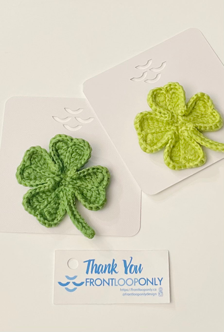 Crochet Four Leaf Clover Pin – Handmade St. Patrick’s Day Shamrock Brooch