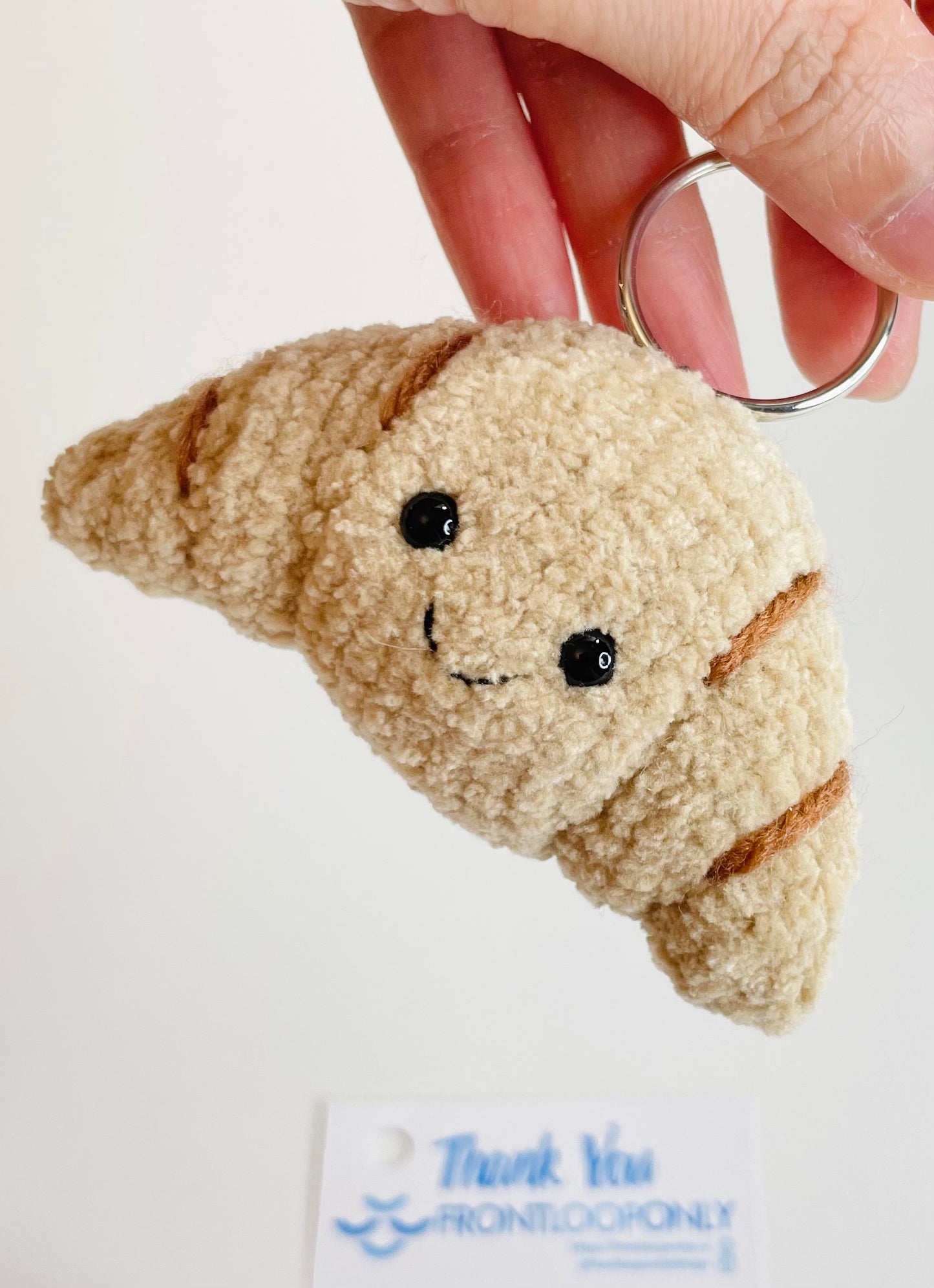Crochet Bakery Keychain – Croissant, Donut, Cupcake Kawaii Plush Charm