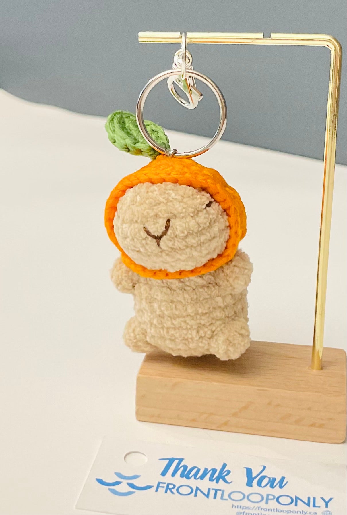 Capybara Keychain: Handmade Crochet Chill Animal with Hat