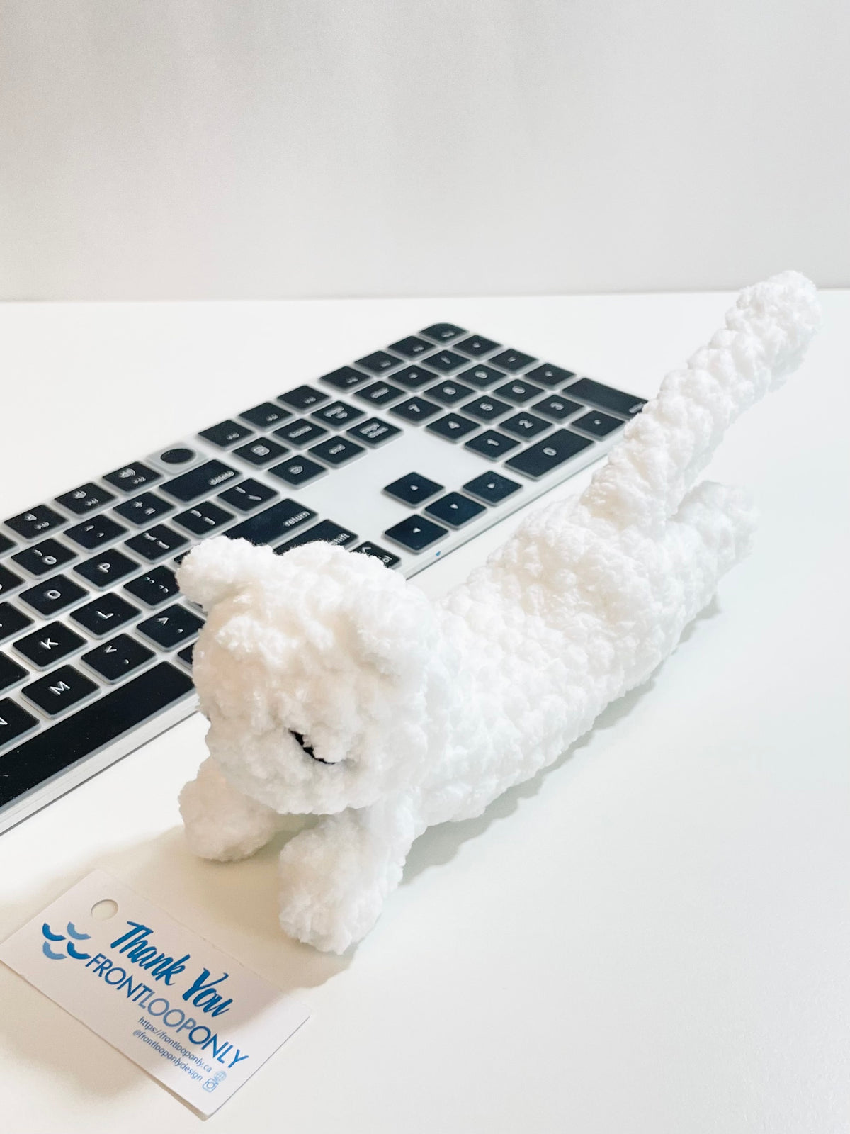 Crochet Cat Wrist Rest, Keyboard Arm Support, Handmade Desk Accessory, Cozy Office Decor, Computer Companion