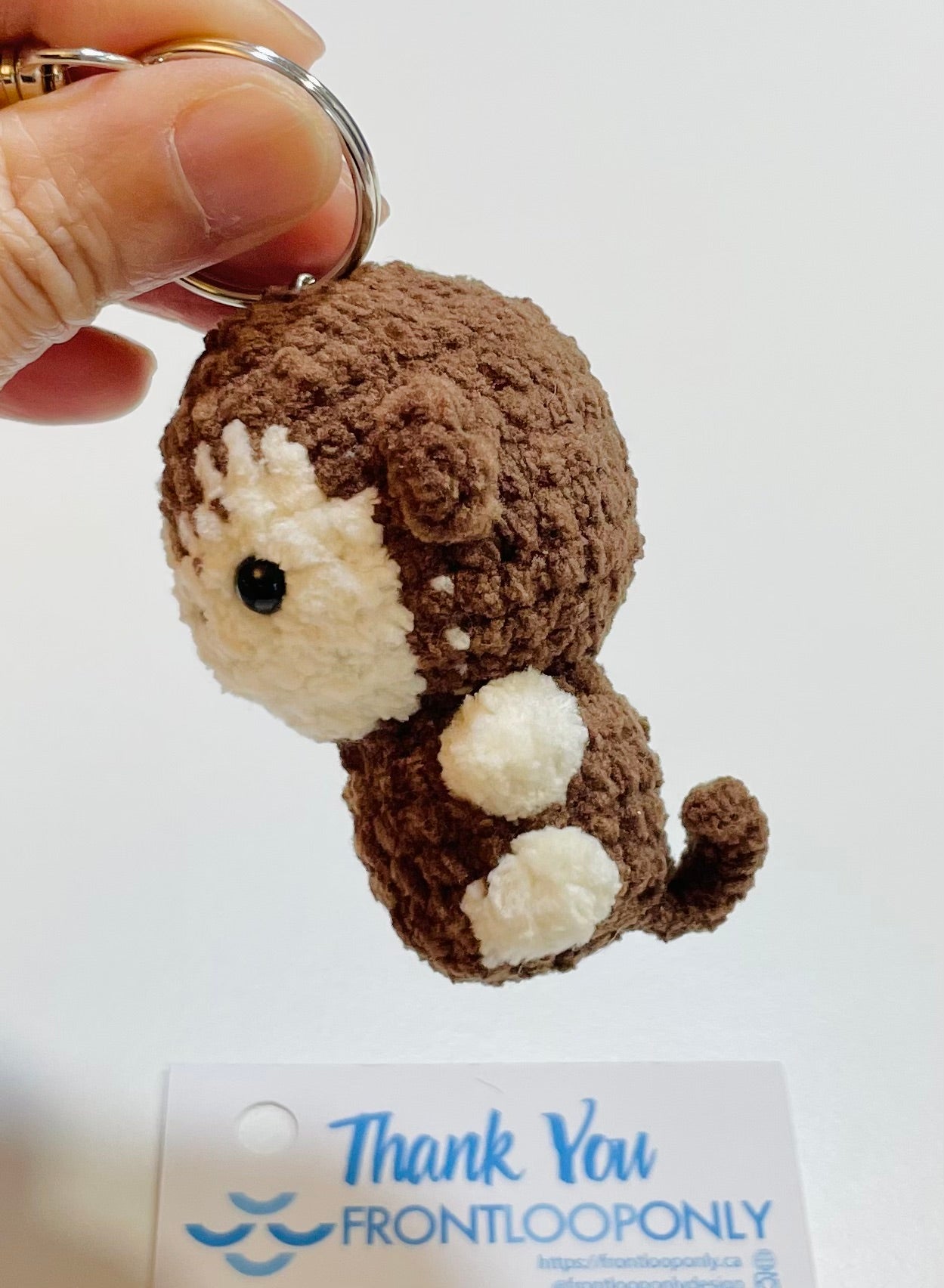 Handmade Crochet Monkey Keychain, Amigurumi Plush Bag Charm, Mini Animal Accessory