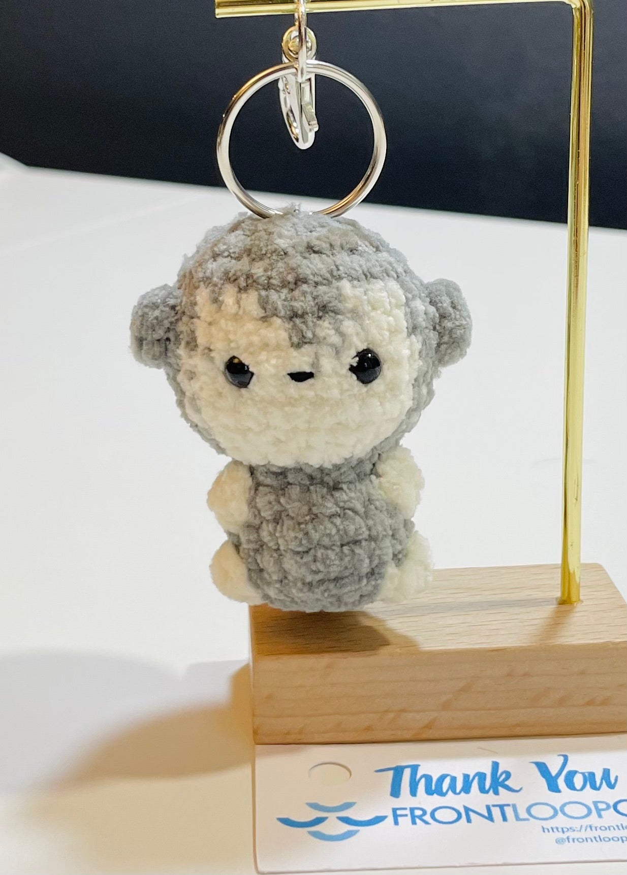 Handmade Crochet Monkey Keychain, Amigurumi Plush Bag Charm, Mini Animal Accessory