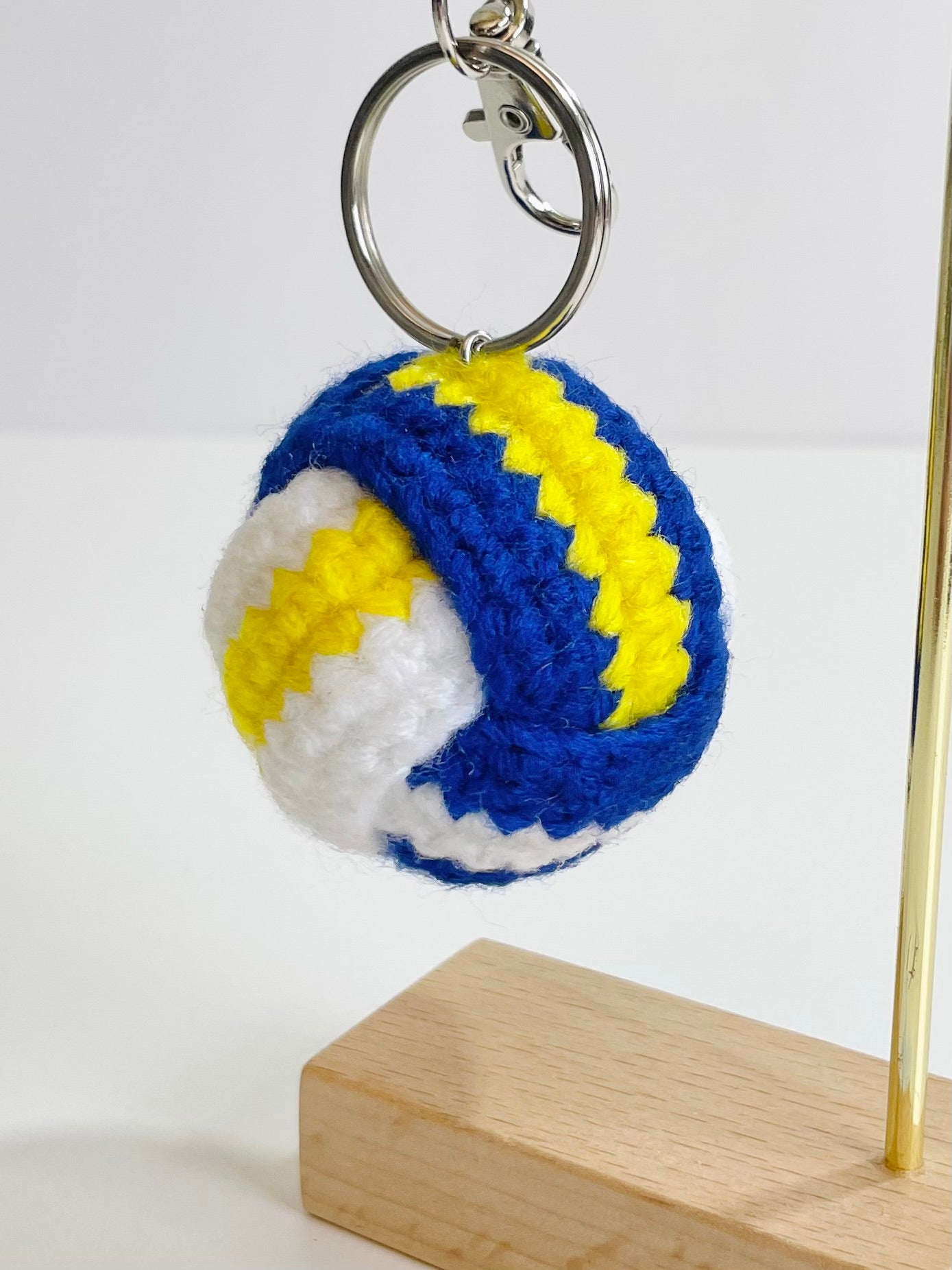 Crochet Football or Volleyball Keychain | Handmade Sports Keychain | Athlete, Coach, Team Gift | Backpack Charm