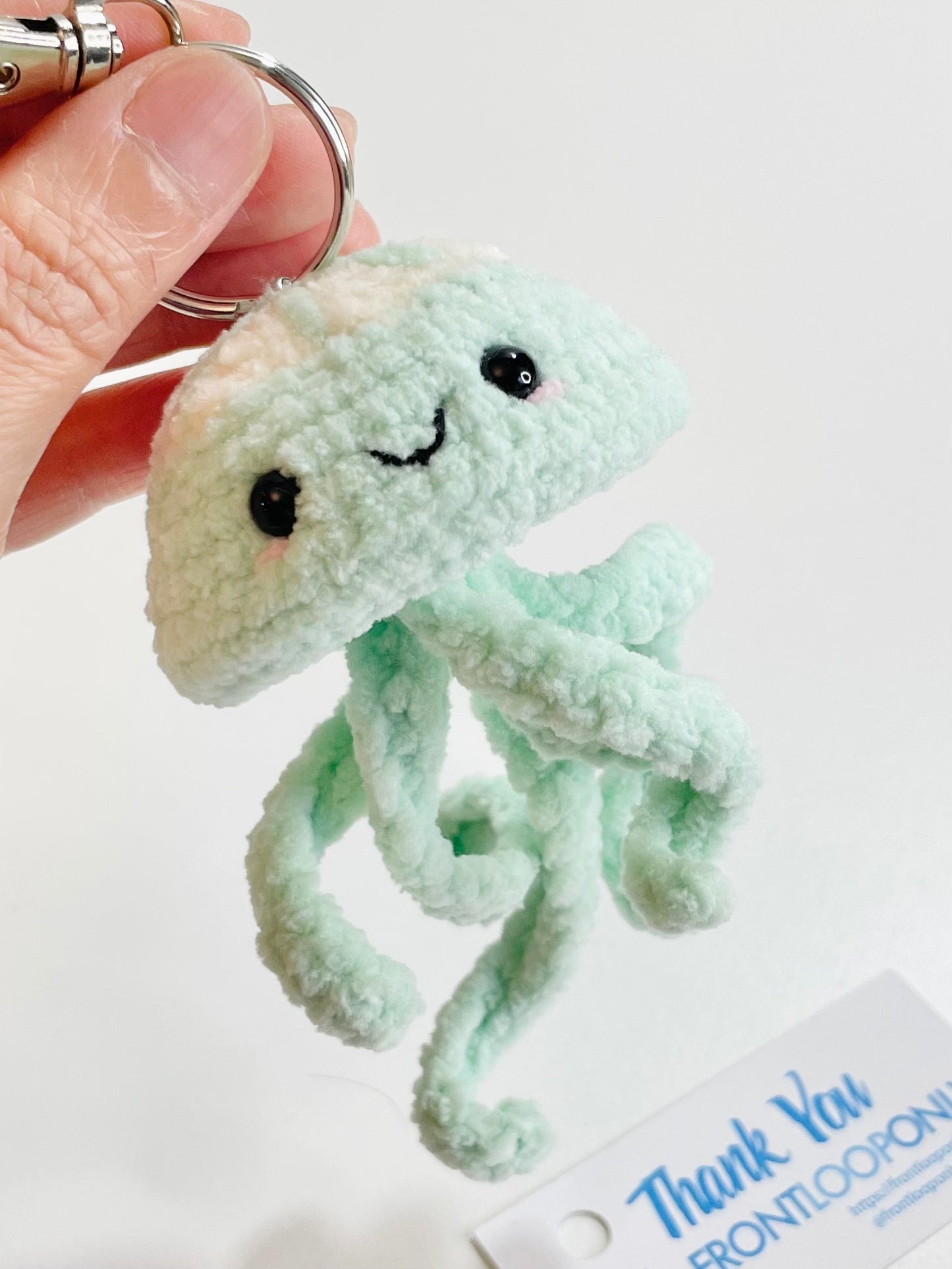 Jellyfish Keychain – Crochet Soft Sea Creature, Trendy Handmade Accessory