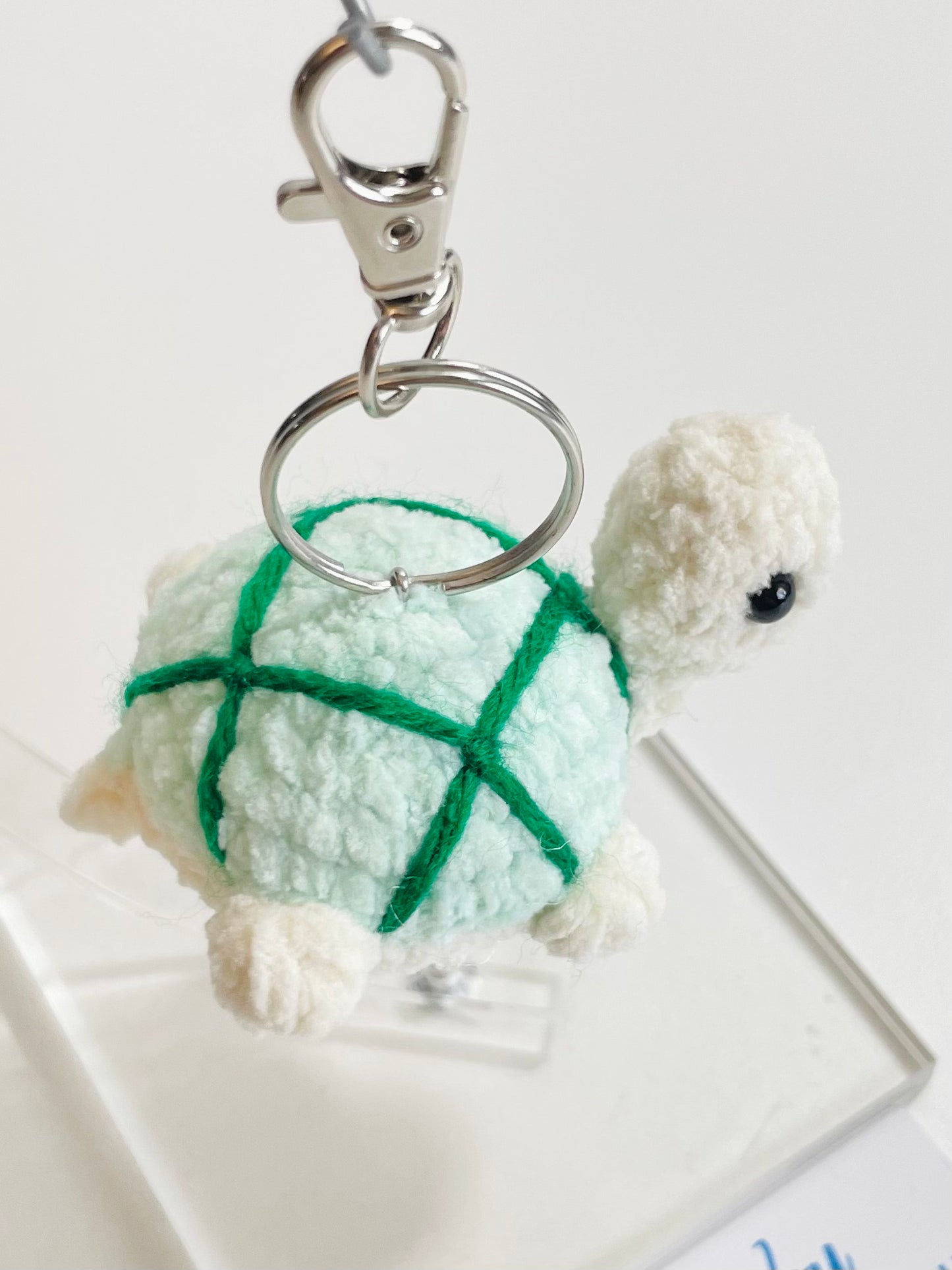 Handmade Crochet Turtle Keychain, Sea Turtle Bag Charm, Ocean Lover Gift