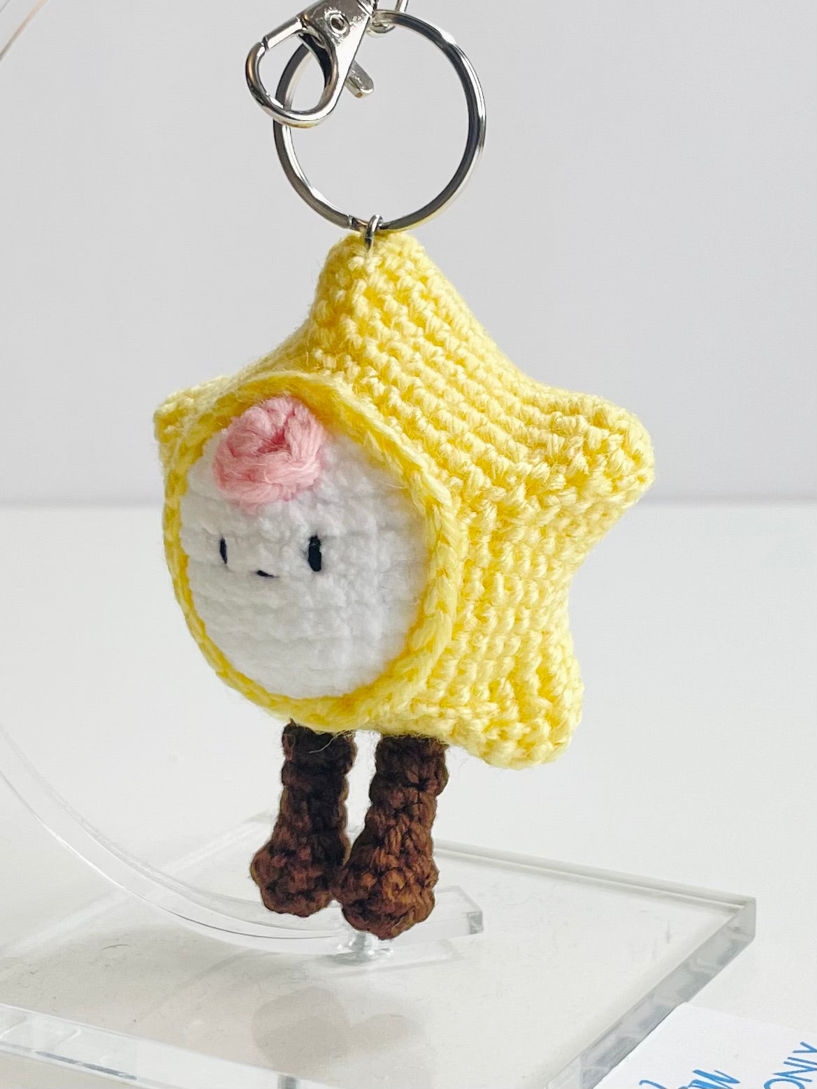 Crochet Baby Star Keychain – Handmade Kawaii Star Bag Charm, Amigurumi Keyring