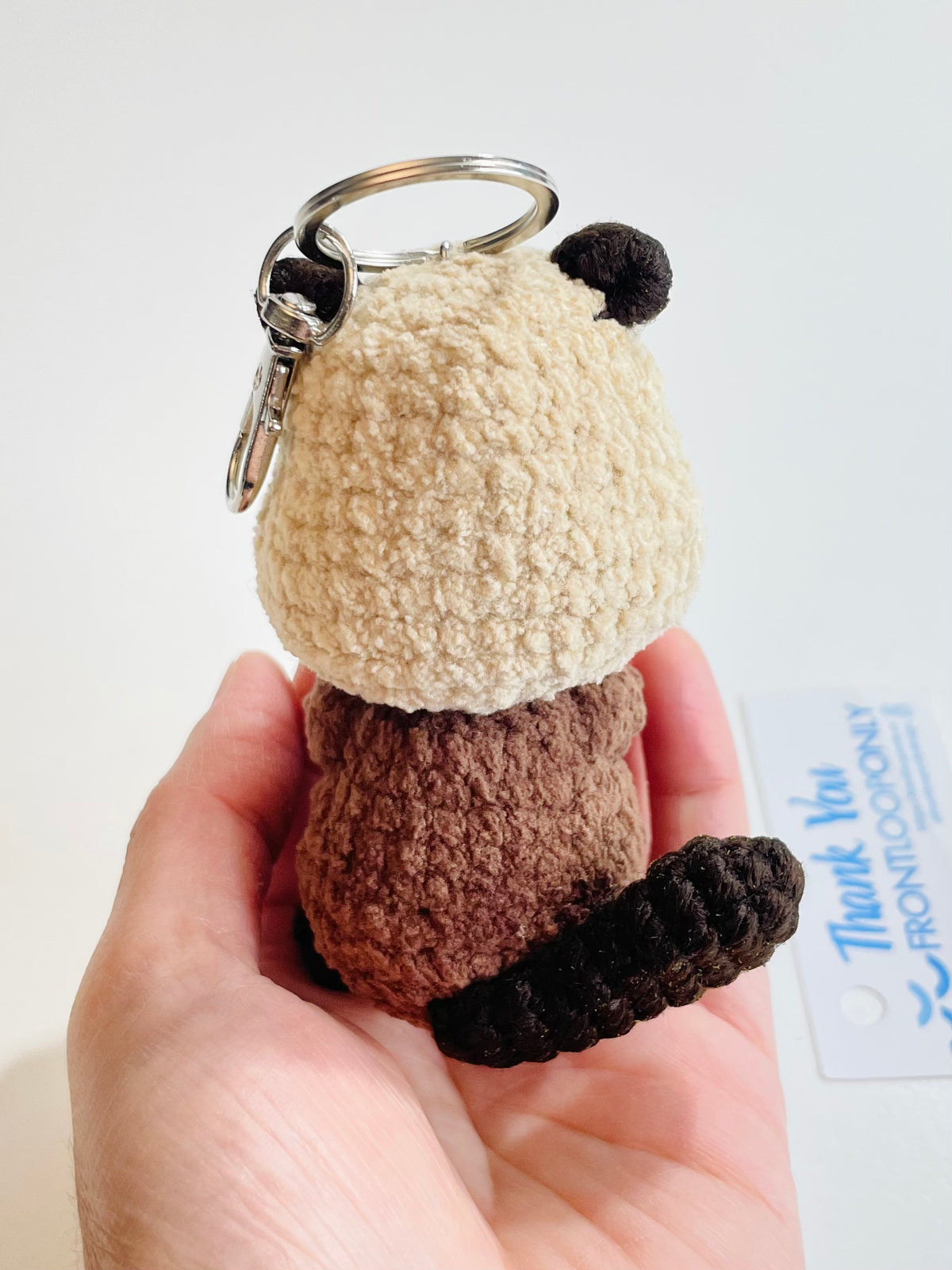 Handmade Crochet Beaver Keychain, Amigurumi Woodland Animal Bag Charm