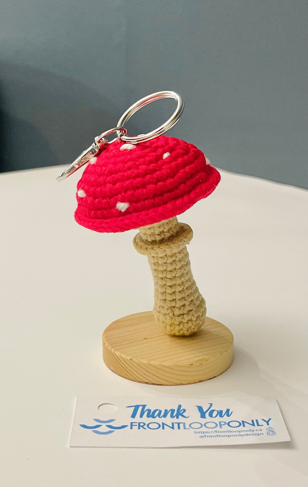 Crochet Mushroom Keychain - Valentine Gift “I’m So Mushroom in Love With You”