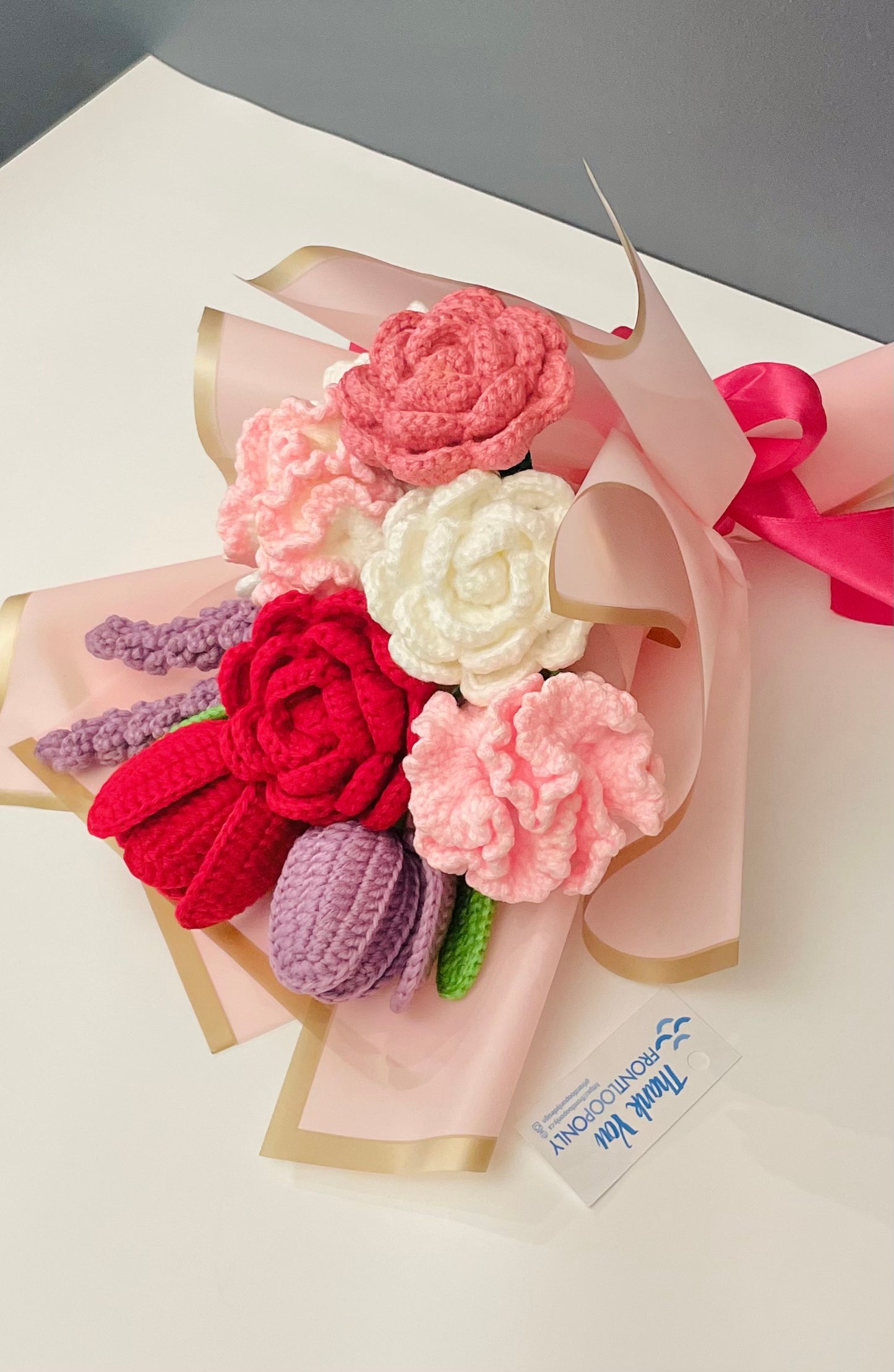 Crochet Flower Bouquet - Handmade Valentine Flowers