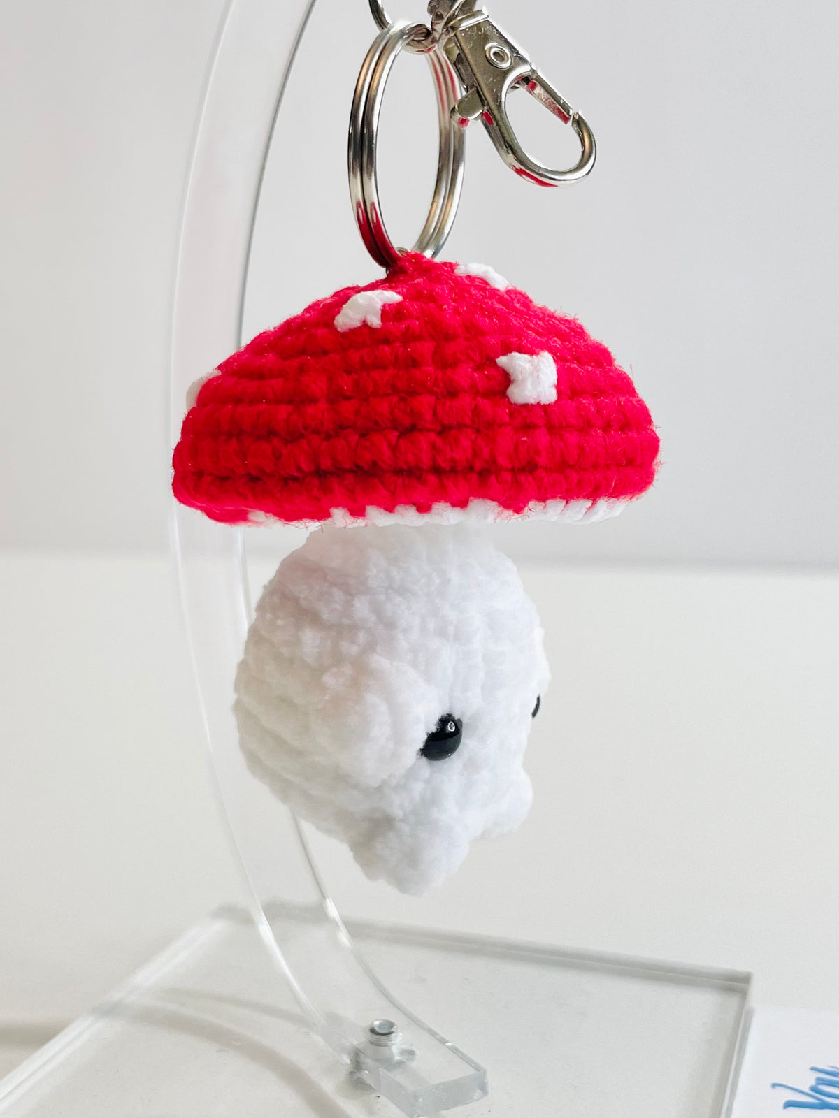 Crochet Mushroom Keychain, Pop Up Charm, Handmade Kawaii Bag Accessory, Forestcore Backpack, Keyring Gift