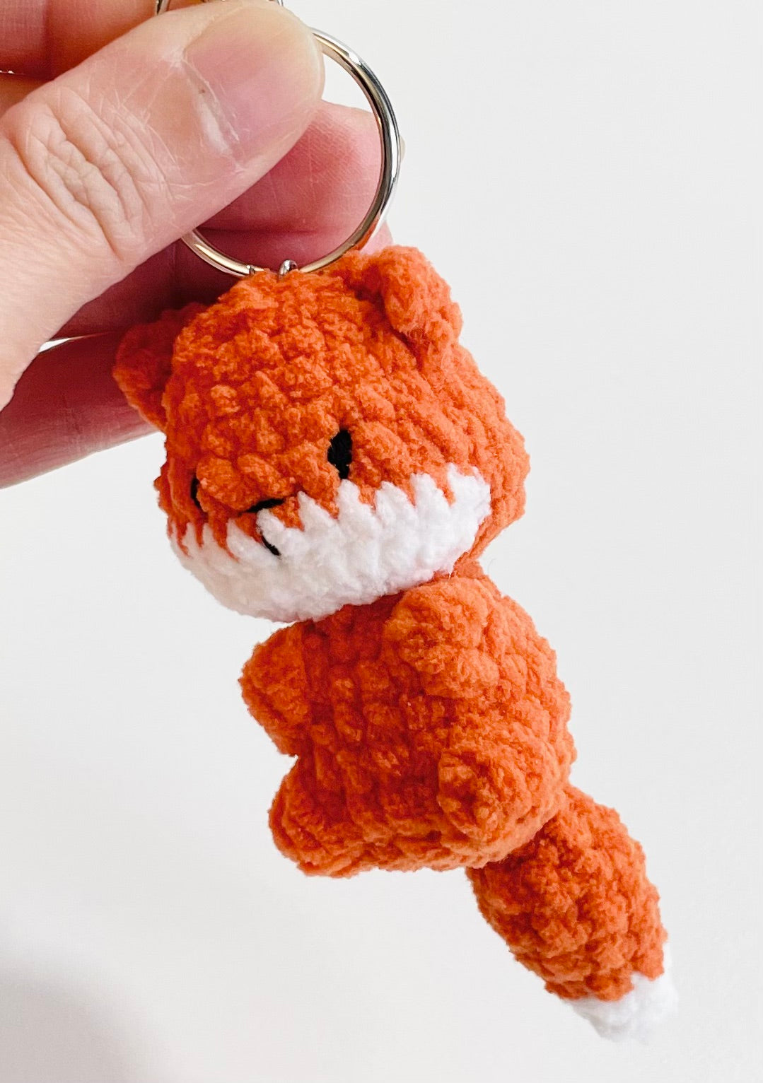Crochet Fox Keychain – Kawaii Amigurumi Plush Animal Charm, Stuffed Fox Keyring