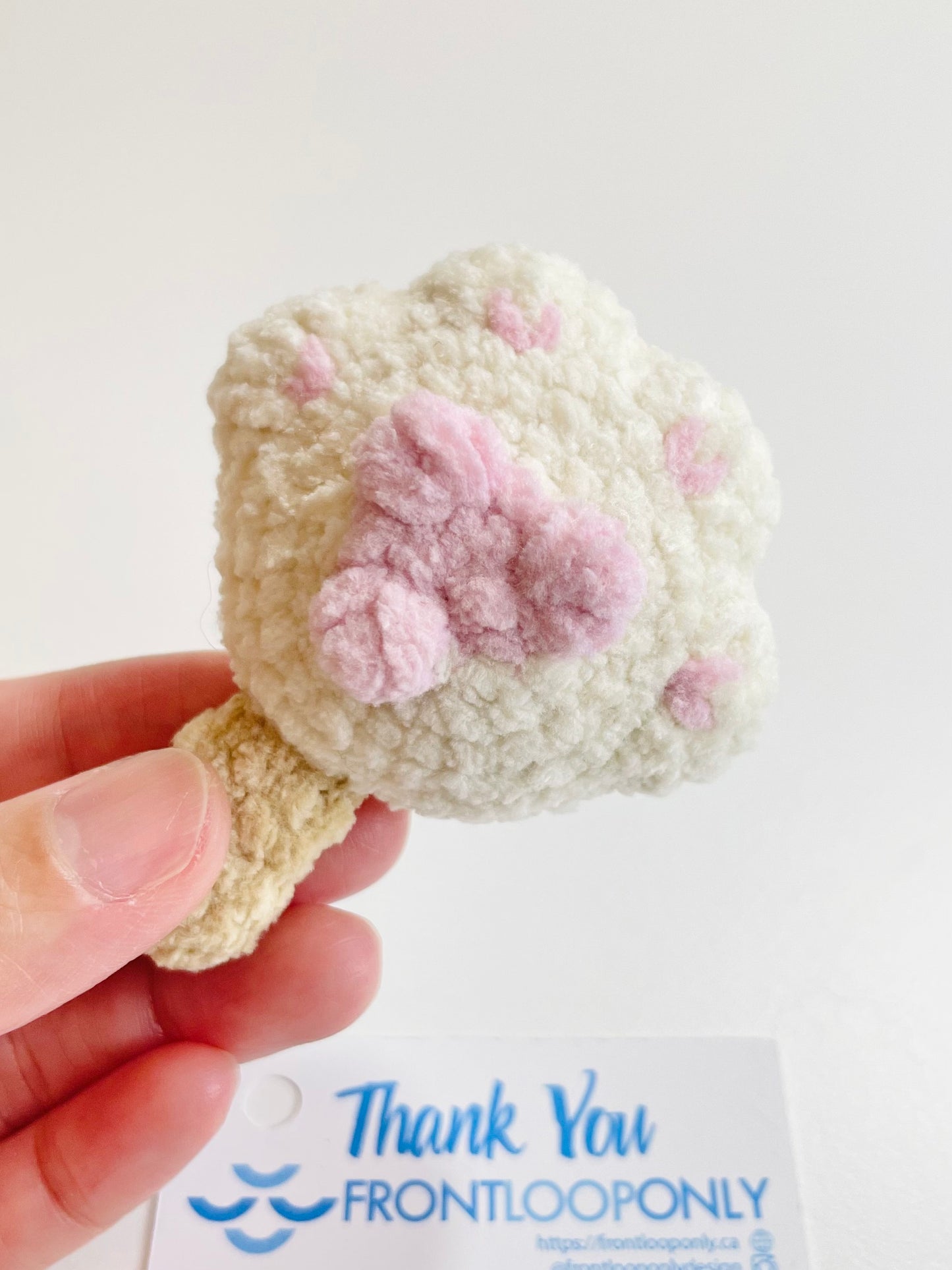 Crochet Worry Paw Plush,  Handmade Pocket Stress Relief Toy, Emotional Support Gift