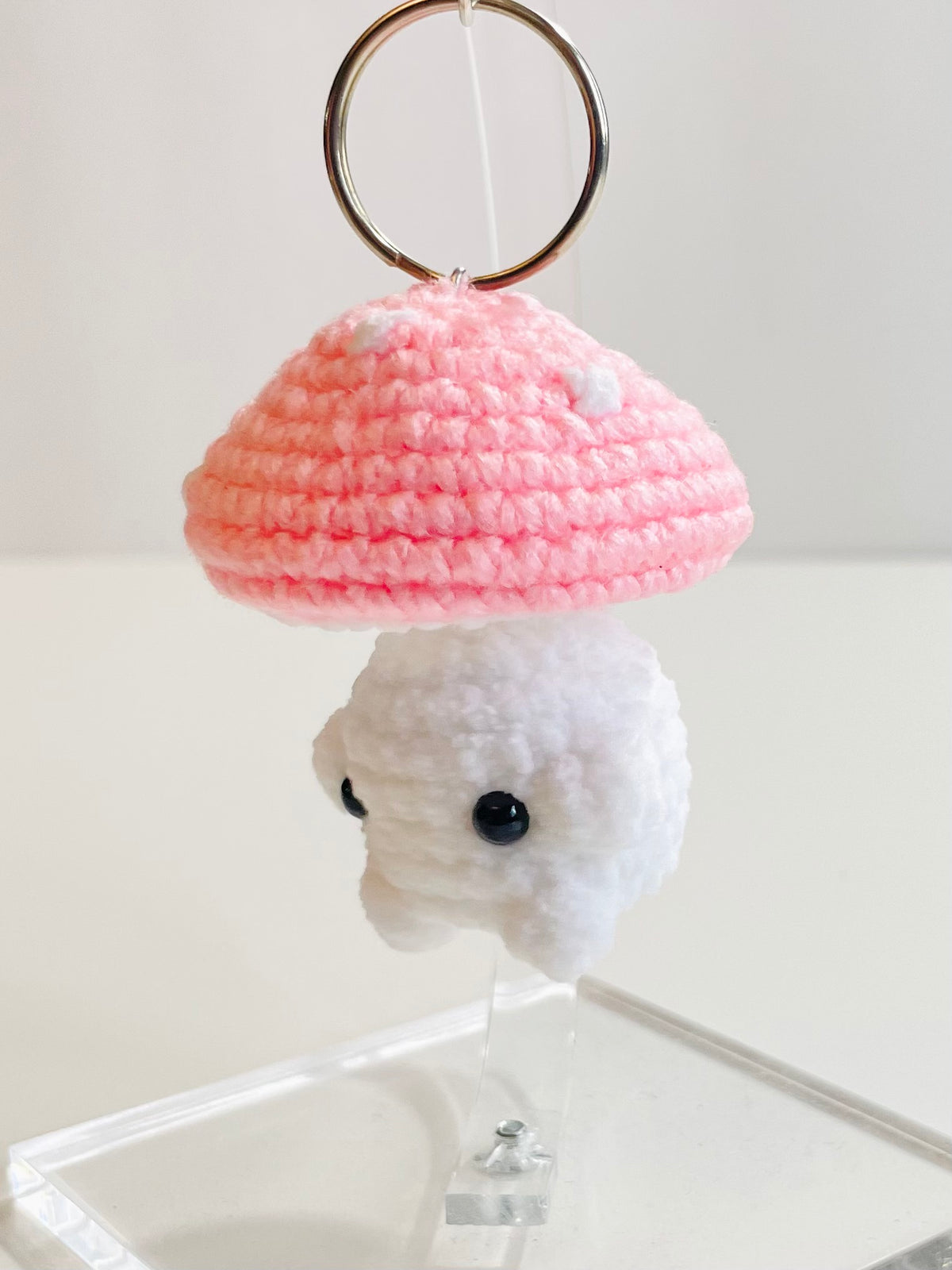 Crochet Mushroom Keychain, Pop Up Charm, Handmade Kawaii Bag Accessory, Forestcore Backpack, Keyring Gift