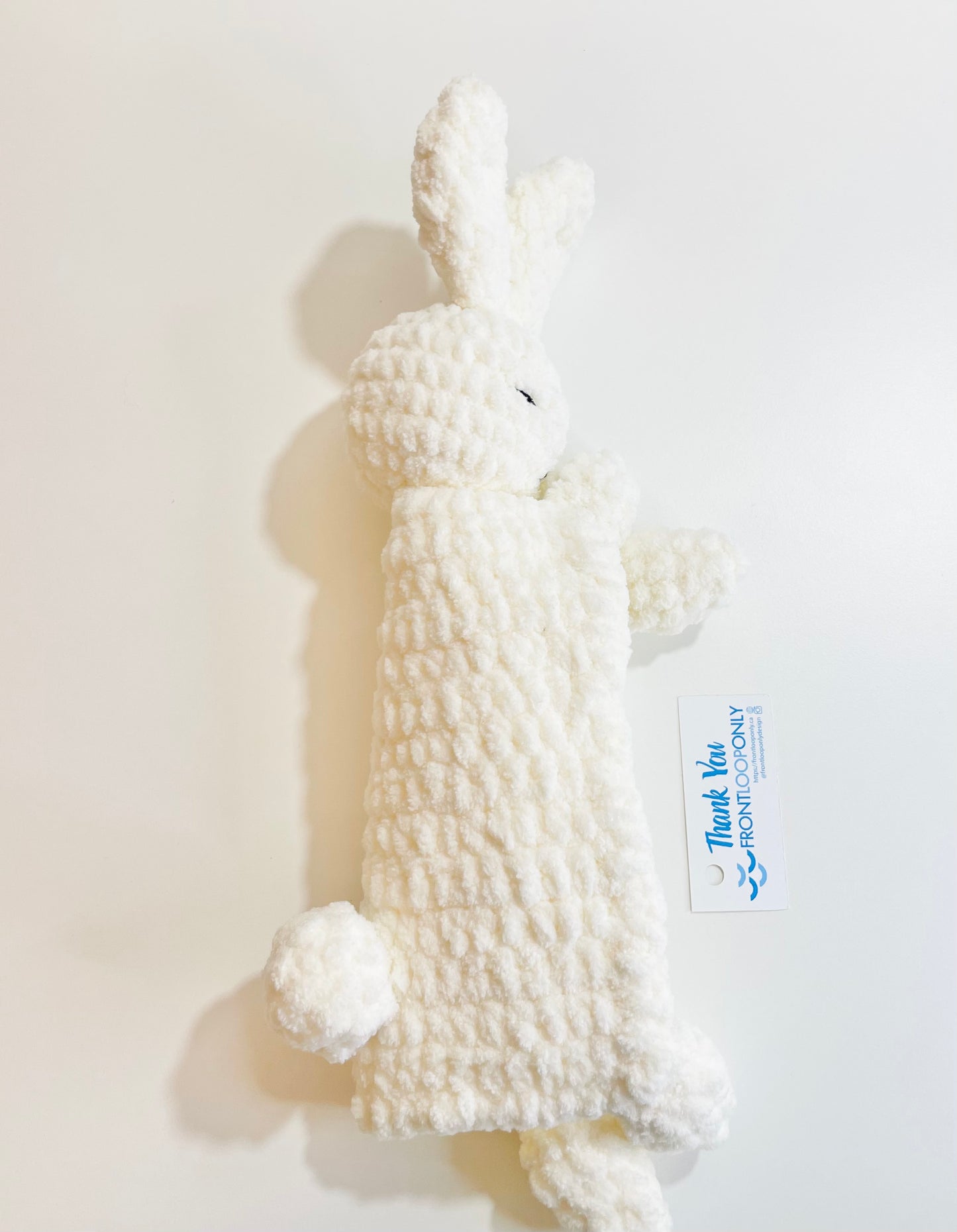 Crochet Bunny Snuggly Plush, Handmade Baby Lovey Blanket, Soft Amigurumi Rabbit Security Toy, Newborn Gift