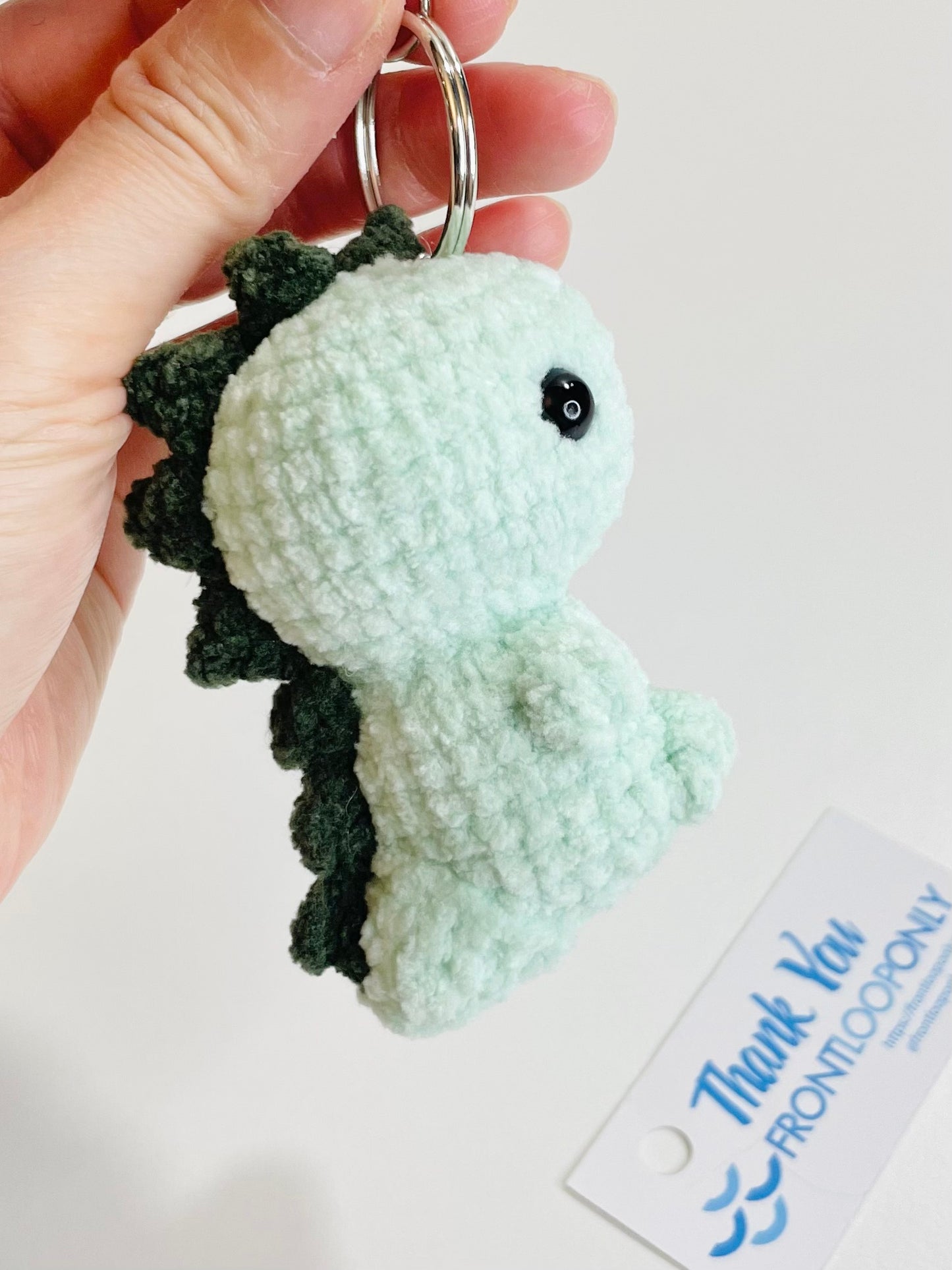 Crochet Baby Dinosaur Keychain – Handmade Mini Dino Plush, Kawaii Amigurumi Keyring, Cute Bag Charm, Small Gift for Dino Lovers