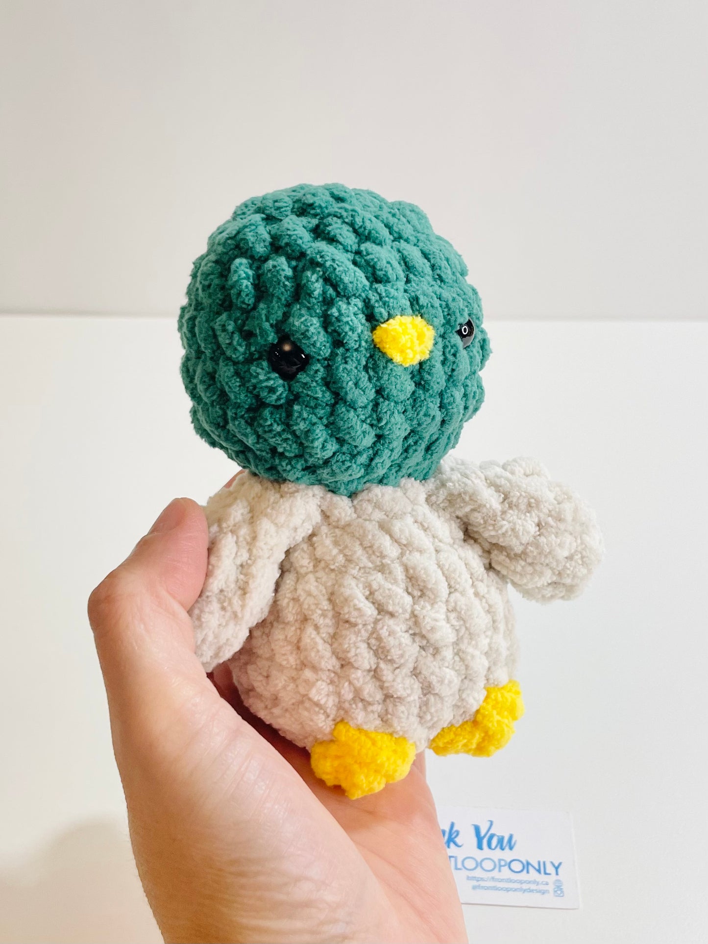 Weighted Crochet Duck Plush – Amigurumi Desk Decor, Sensory Comfort Toy