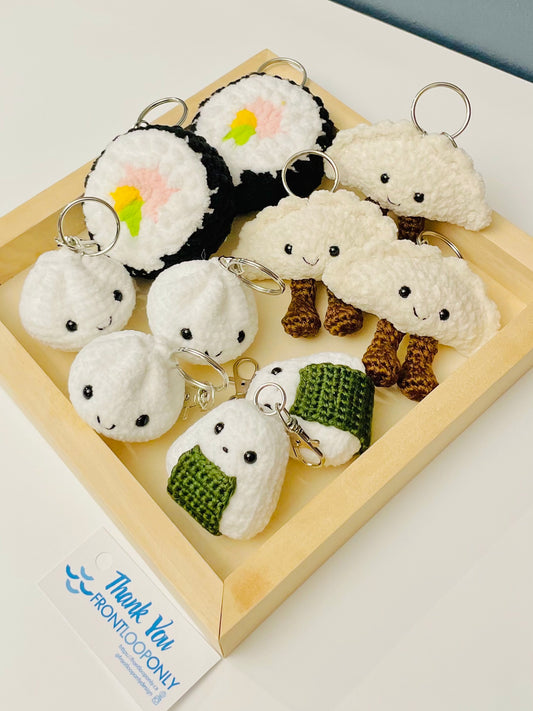 Crochet Dumpling or  Sushi or Onigiri – Adorable Foodie Keychain