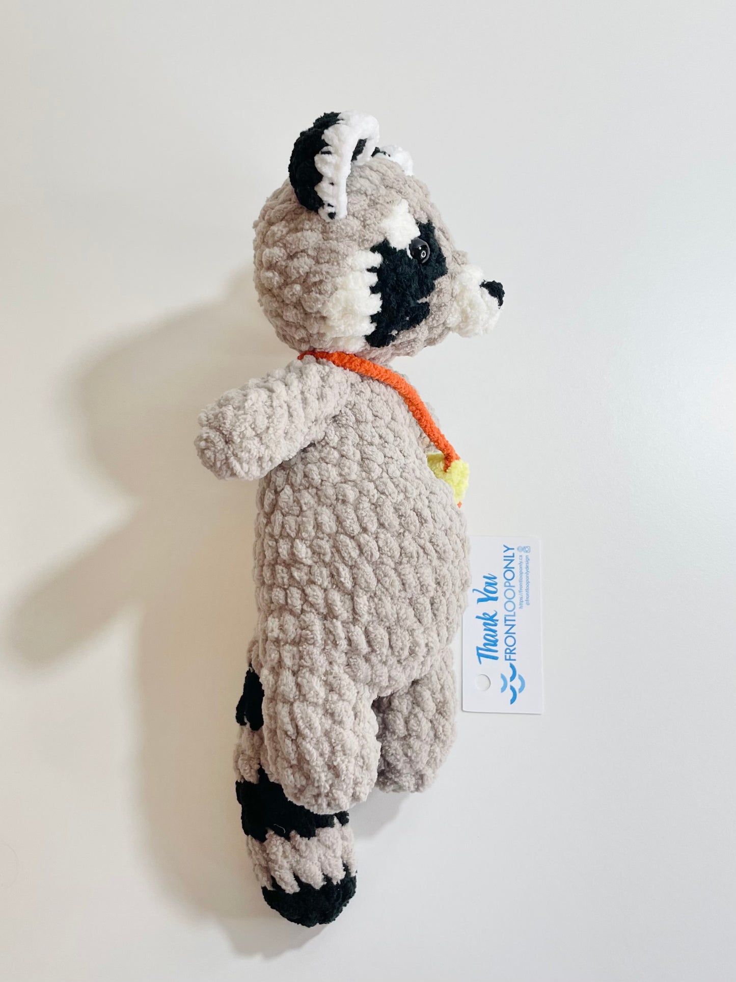 Crochet Snuggly Raccoon Plush with Fish Bag| Handmade Raccoon Amigurumi | Woodland Animal Plushie | Nursery Decor | Unique Gift for Animal Lovers