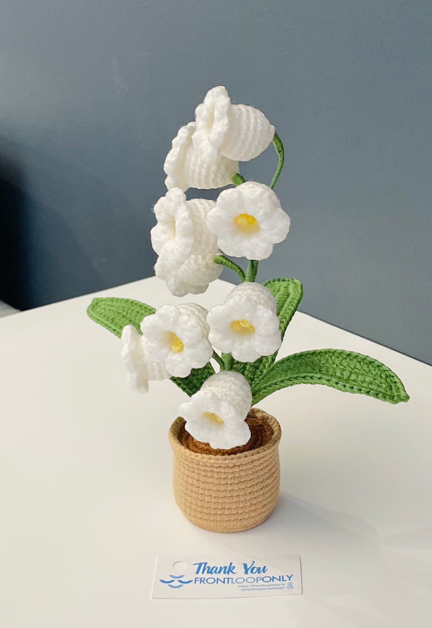 Crochet Lily of the Valley Flower Pot - Handmade Floral Decor