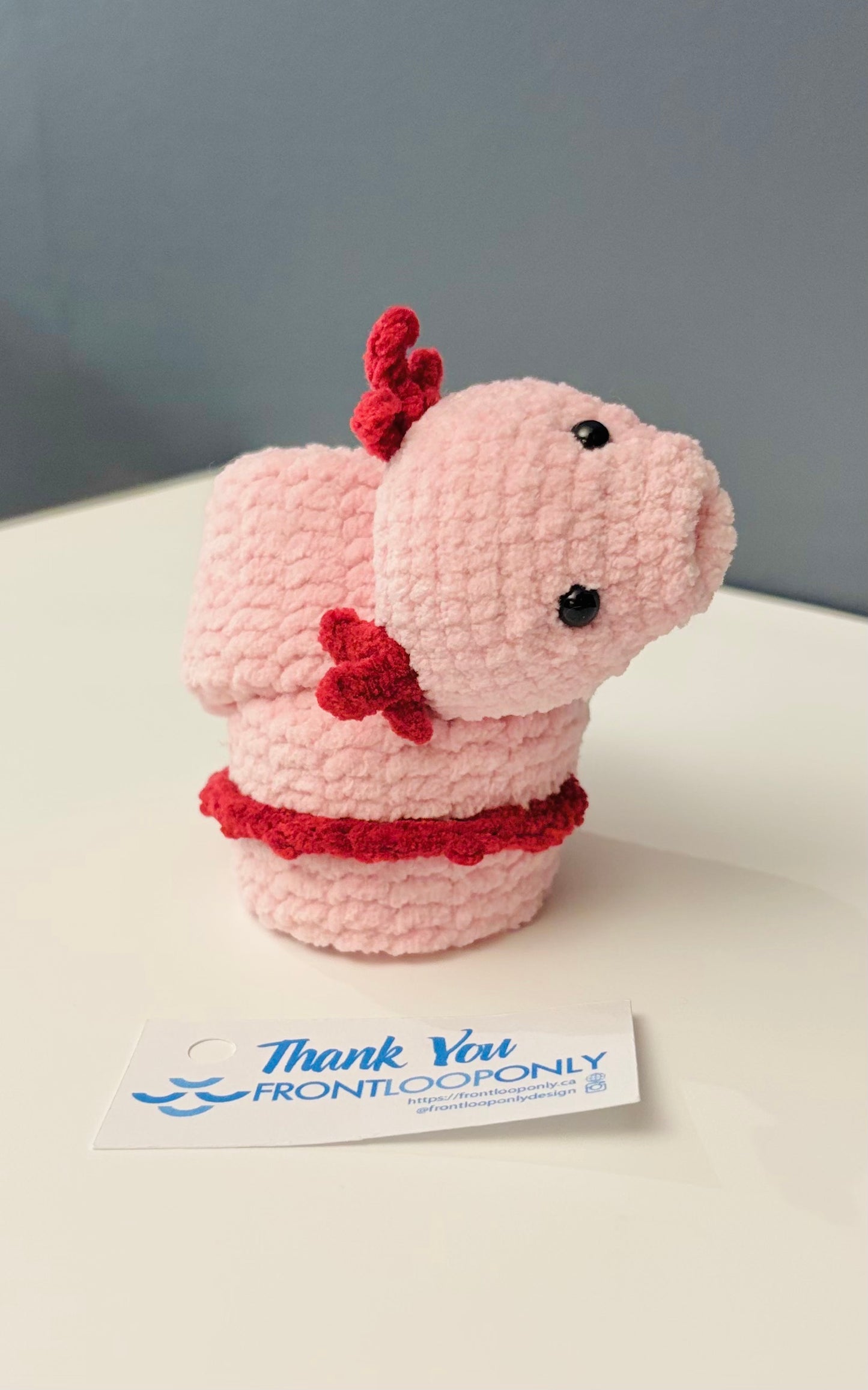 Axolotl Snapband Bracelet, Crochet Axolotl, Fidget Toy