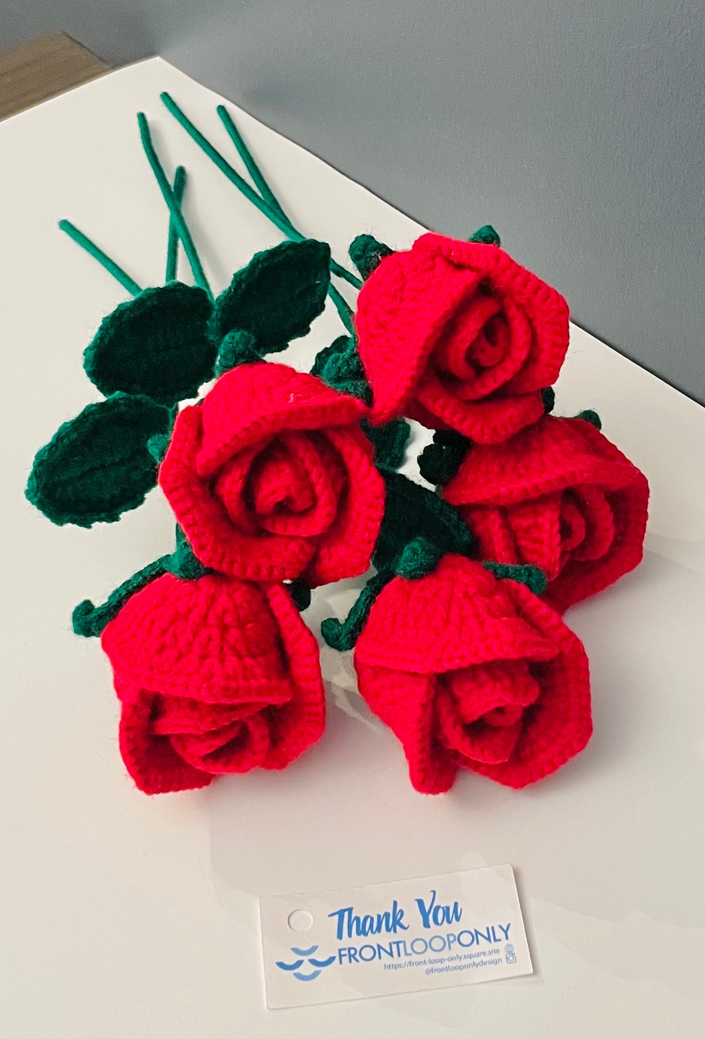 Crochet Rose – Handmade Red Rose, Valentine’s Day Gift, Forever Crochet Flower, Romantic Decor