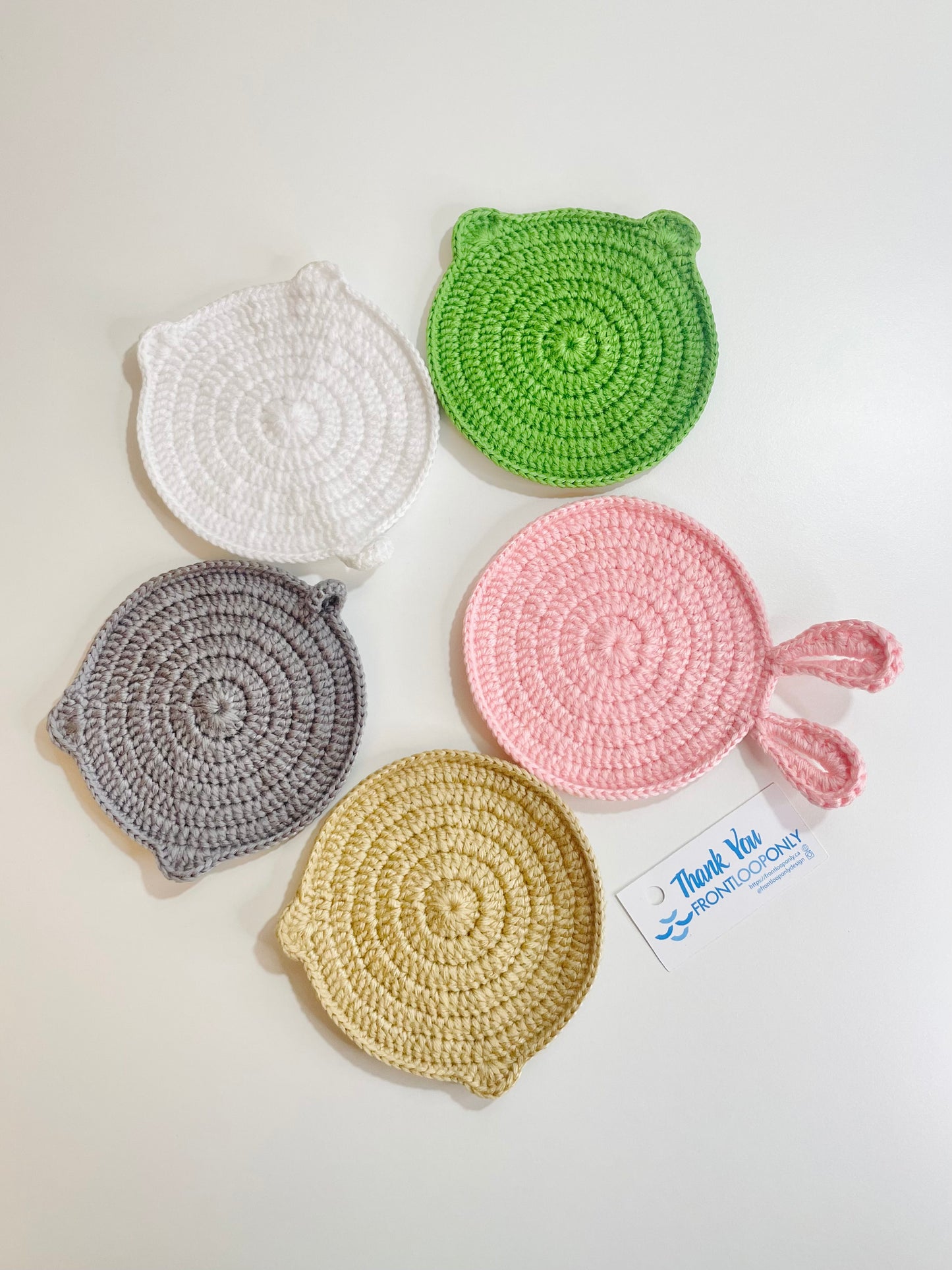 Crochet Animal Coaster, Kawaii Mug Rug, Handmade Cottagecore Home Decor, Coffee Table Gift