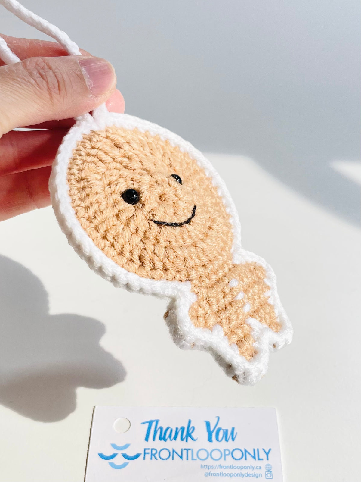 Handmade Crochet Gingerbread Man Ornament, Christmas Tree Decoration, Holiday Keepsake, Baker Gift