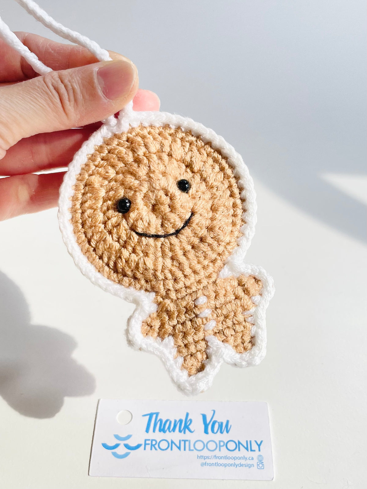 Handmade Crochet Gingerbread Man Ornament, Christmas Tree Decoration, Holiday Keepsake, Baker Gift