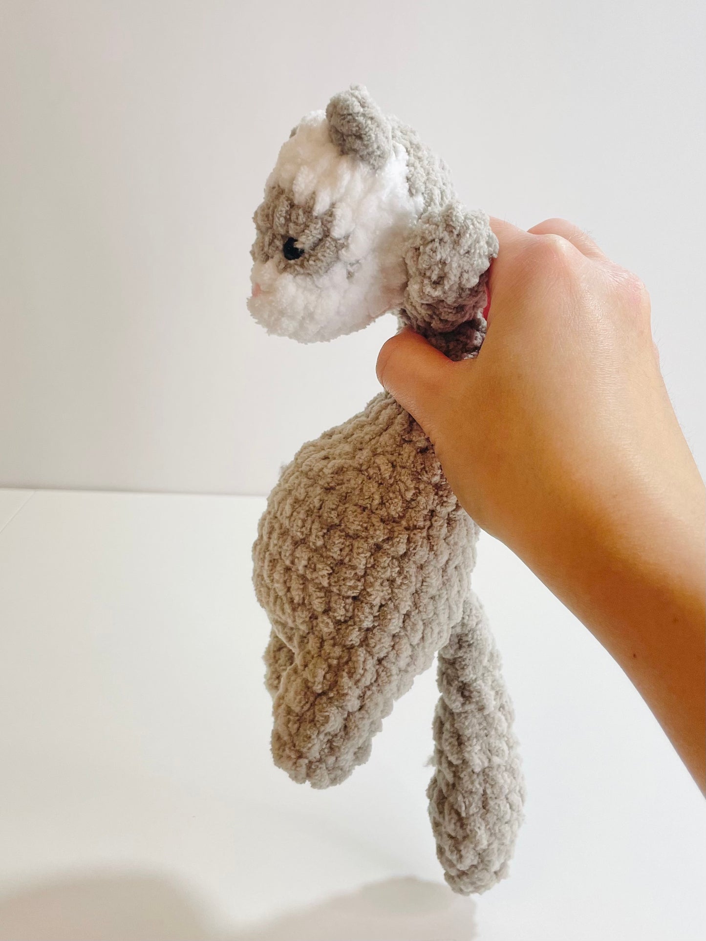 Weighted Crochet Ferret Plush | Handmade Amigurumi Stuffed Animal, Comfort Cuddler