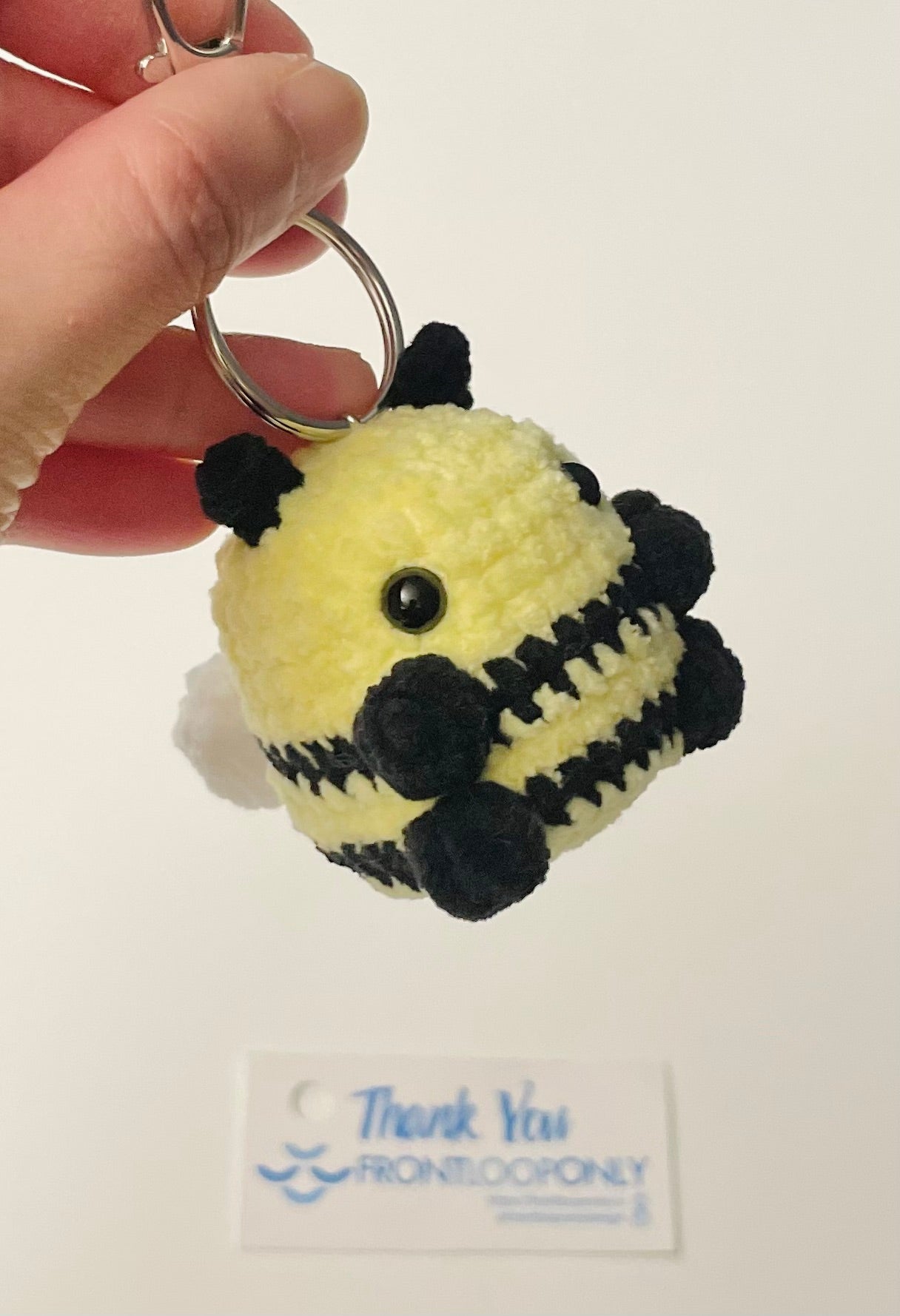 Crochet Bee Plushie Keychain, Mini Handmade Bee Amigurumi, Bag Charm, Keyring Gift