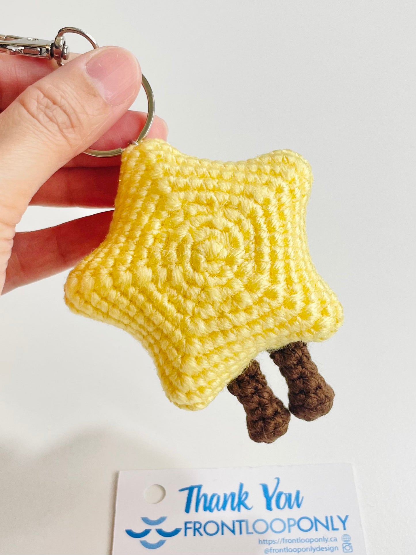 Crochet Baby Star Keychain – Handmade Kawaii Star Bag Charm, Amigurumi Keyring