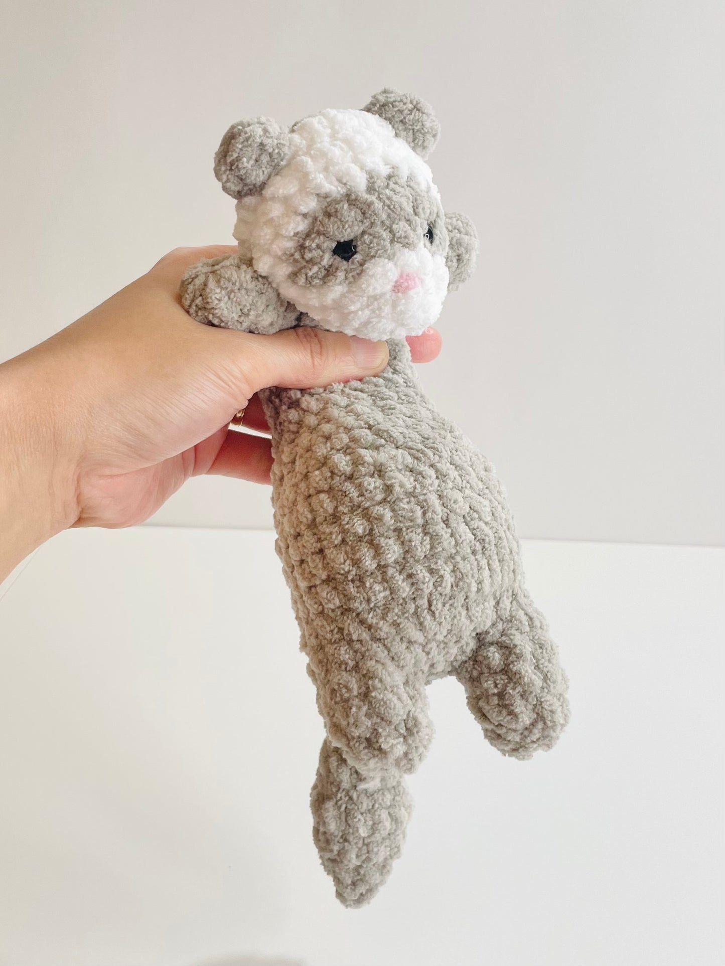 Weighted Crochet Ferret Plush | Handmade Amigurumi Stuffed Animal, Comfort Cuddler